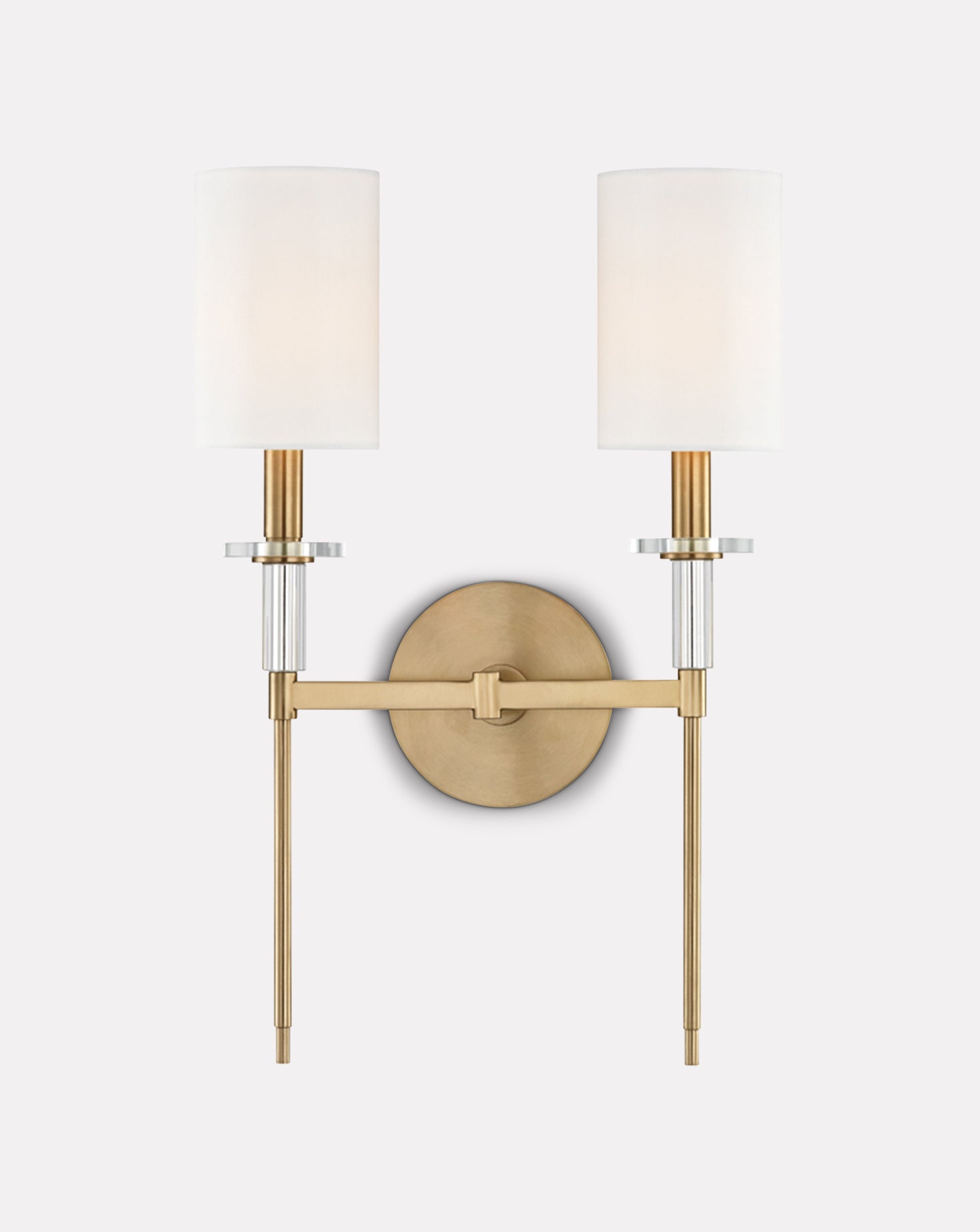 Amherst Double Light Brass Wall Sconce