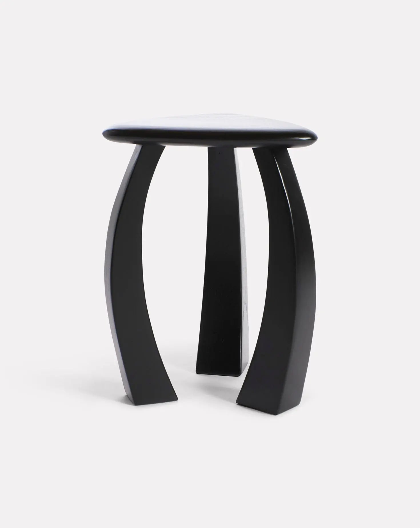 Arc de Black Varnished Wood Stool Project 213A