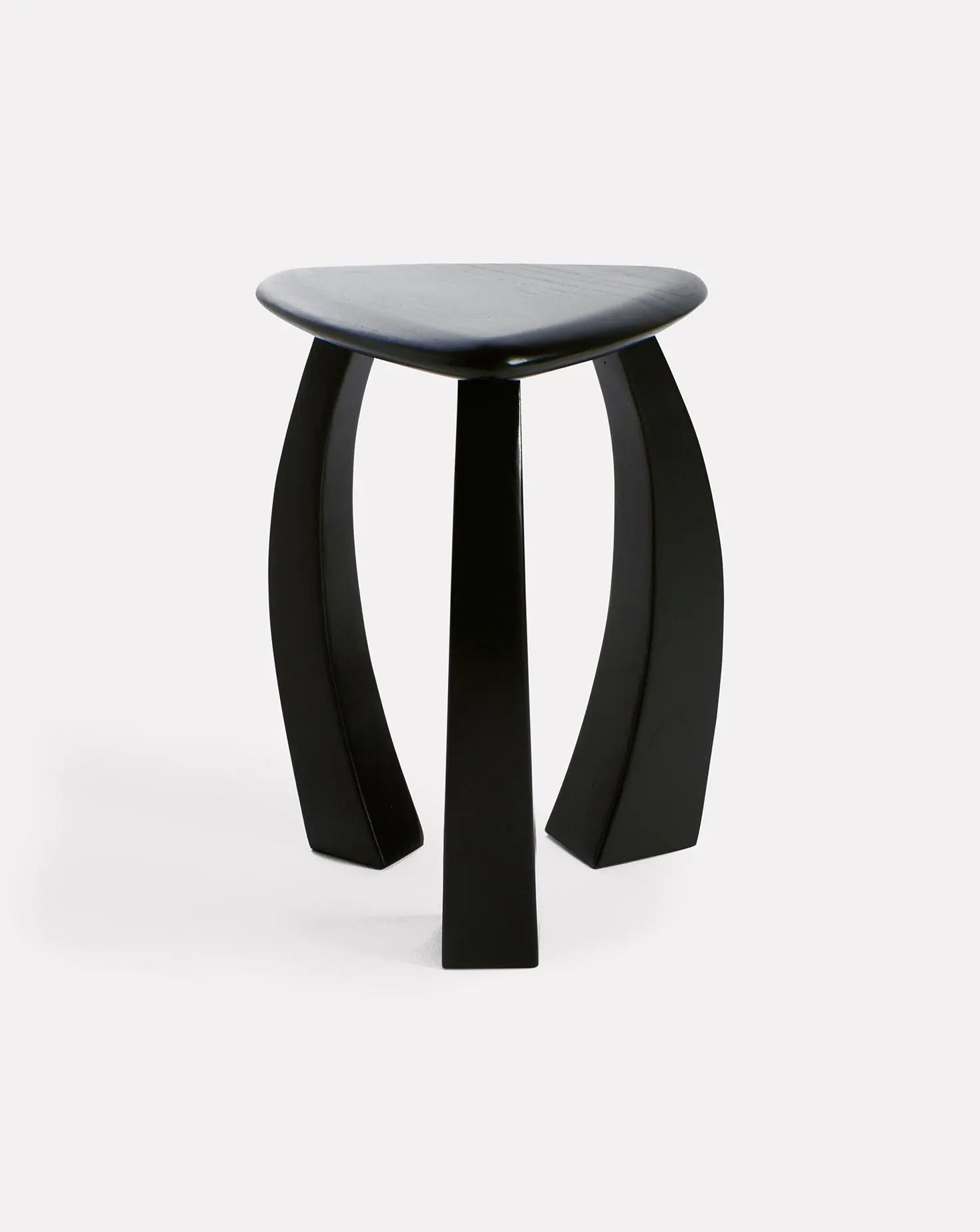 Arc de Black Varnished Wood Stool Project 213A