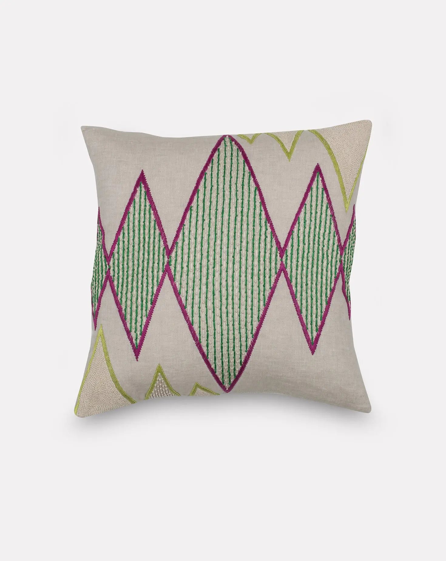 Atlas Fuschia and Lime Cushion Vanderhurd