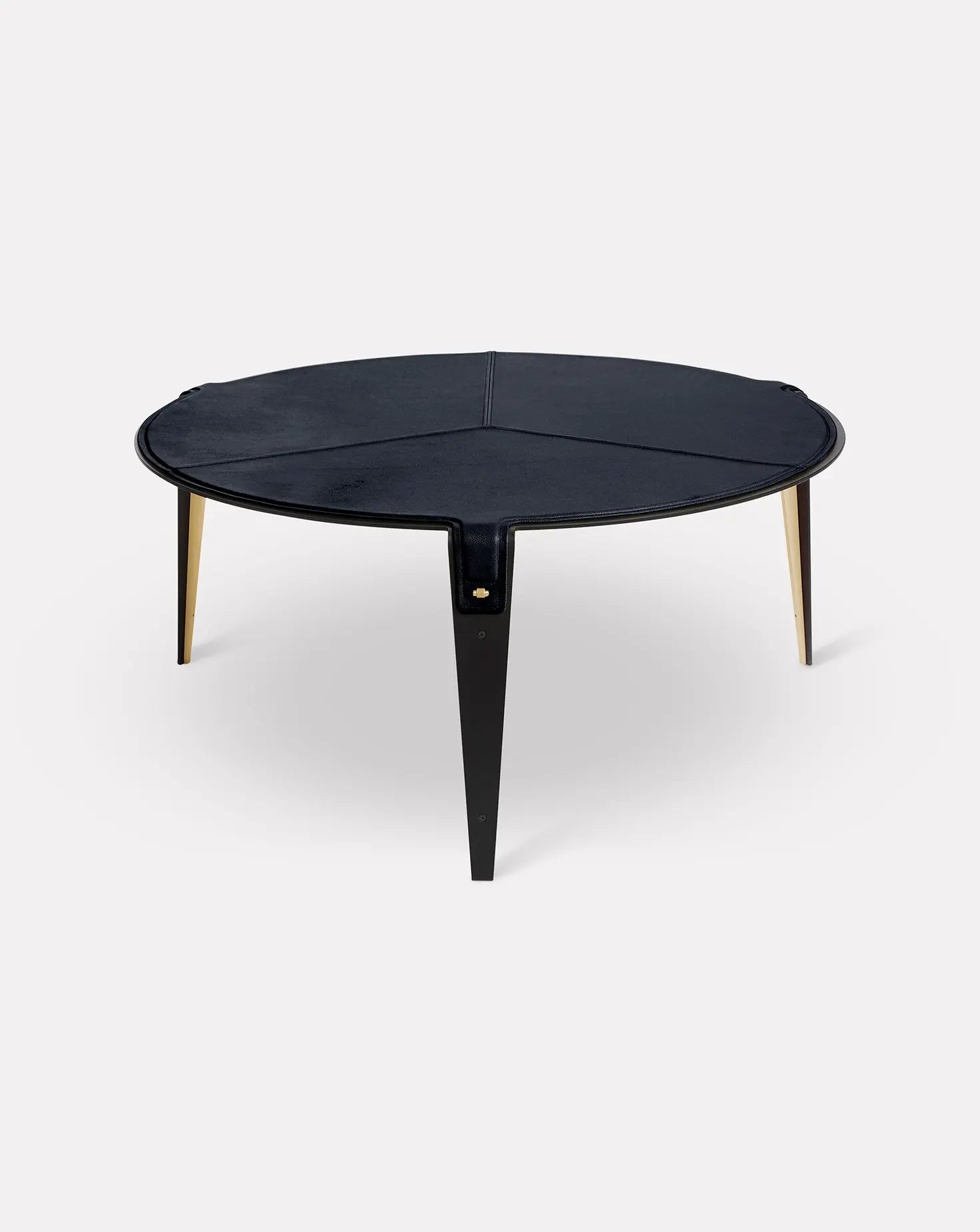 Bardot Navy Blue and Brass Coffee Table Gabriel Scott