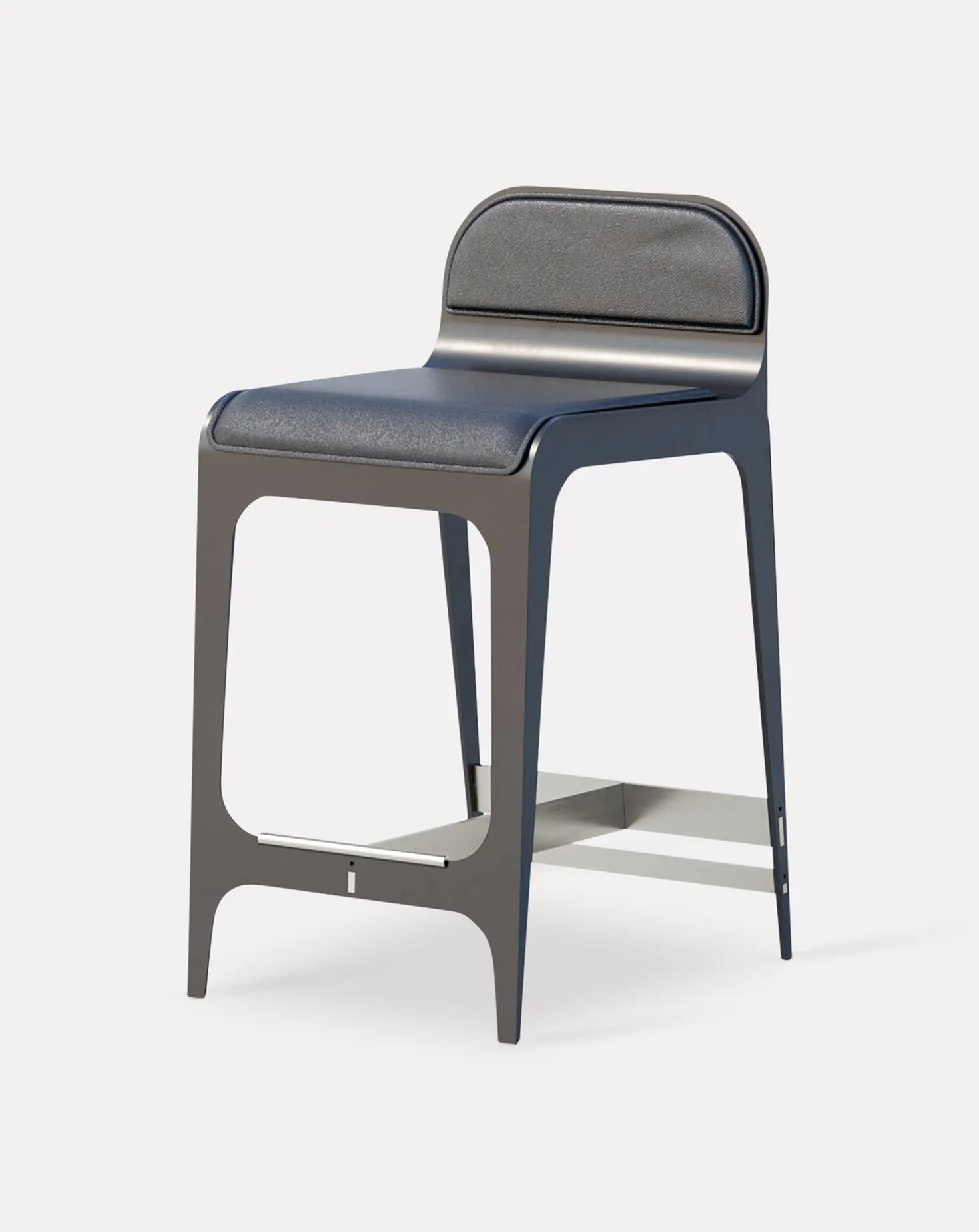 Bardot Navy Blue and Nickel Counter Stool Gabriel Scott