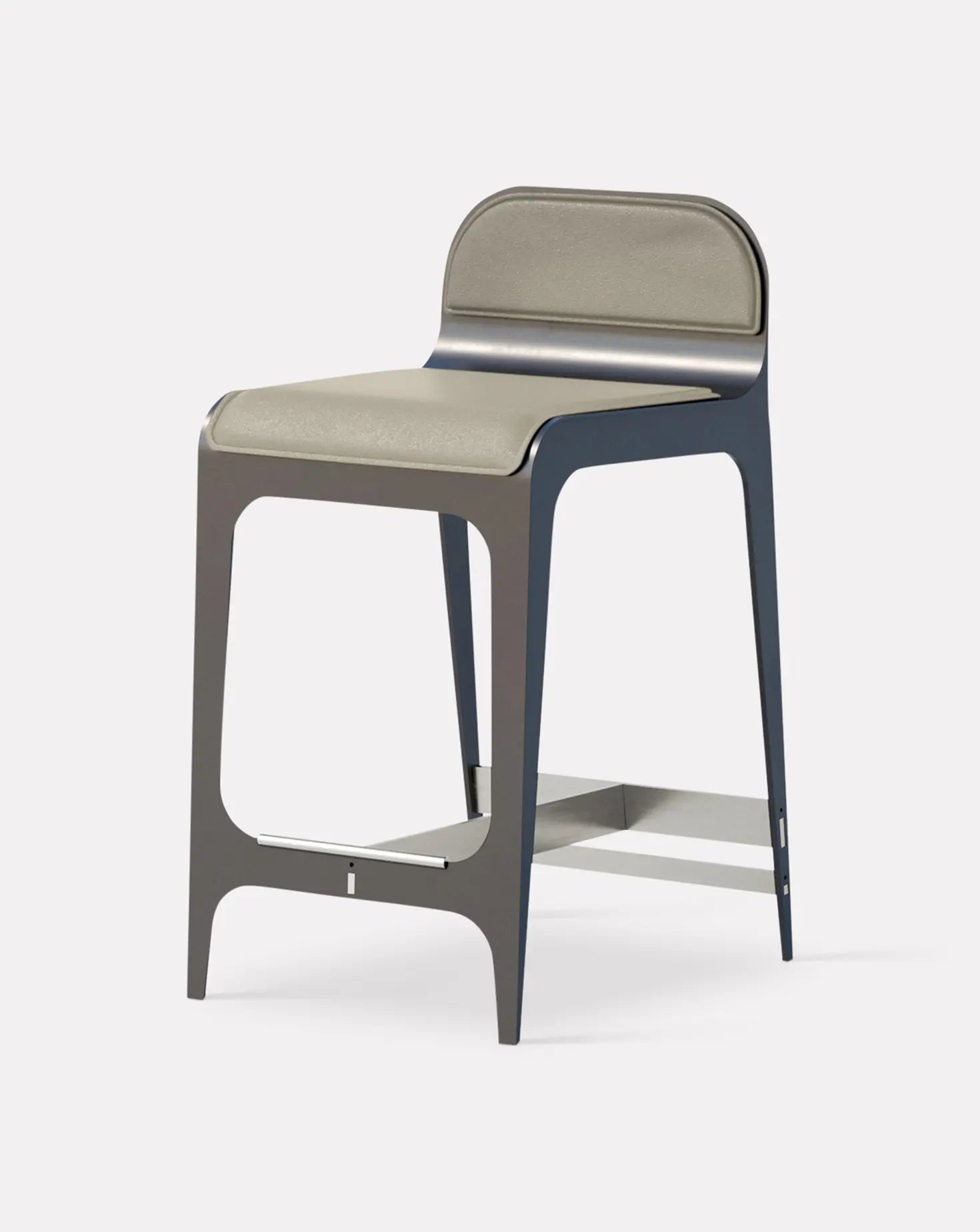 Bardot Slate Gray and Nickel Counter Stool Gabriel Scott