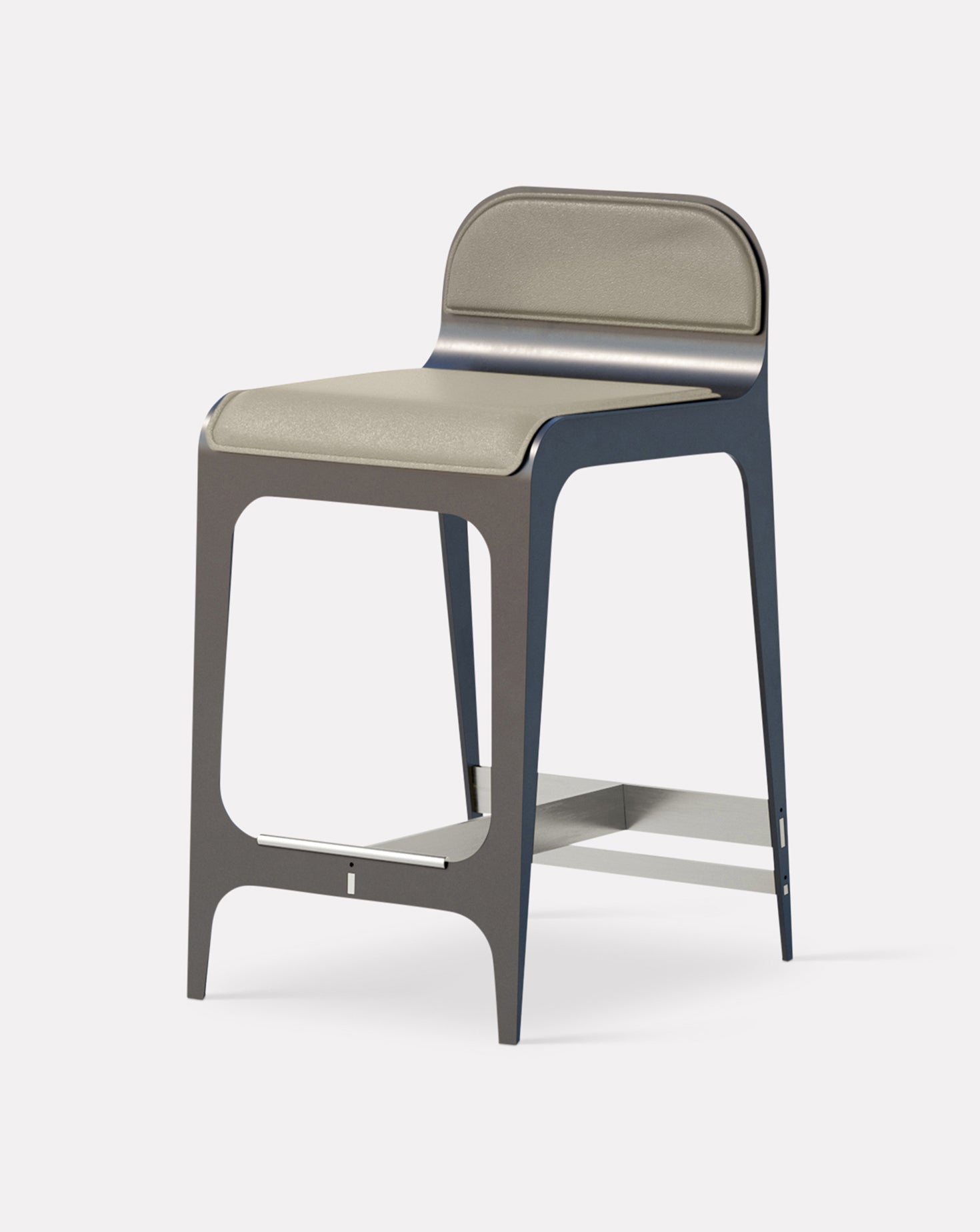 Bardot Slate Gray and Metal Counter Stool