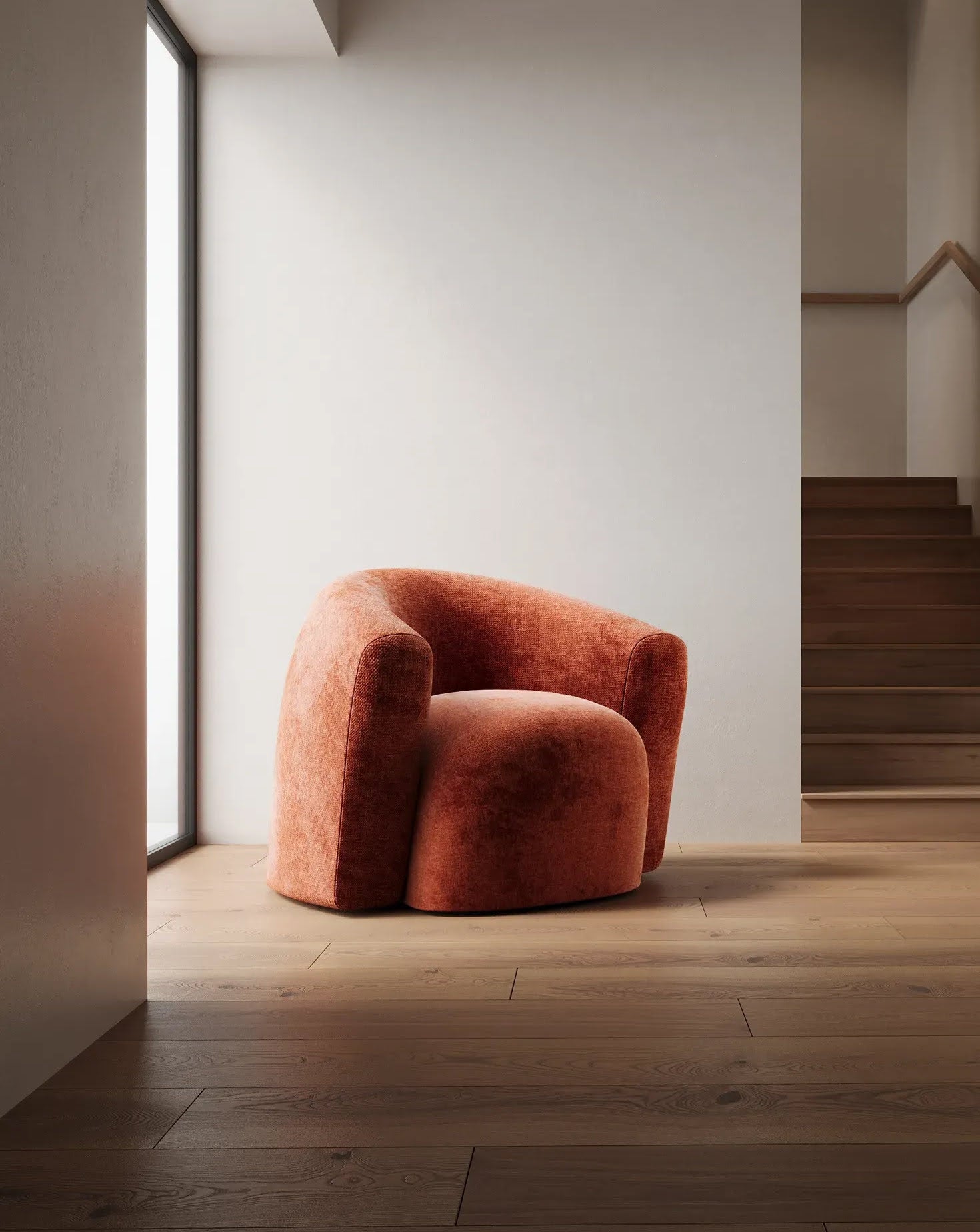 Bear Hug Suede Upholstered Armchair