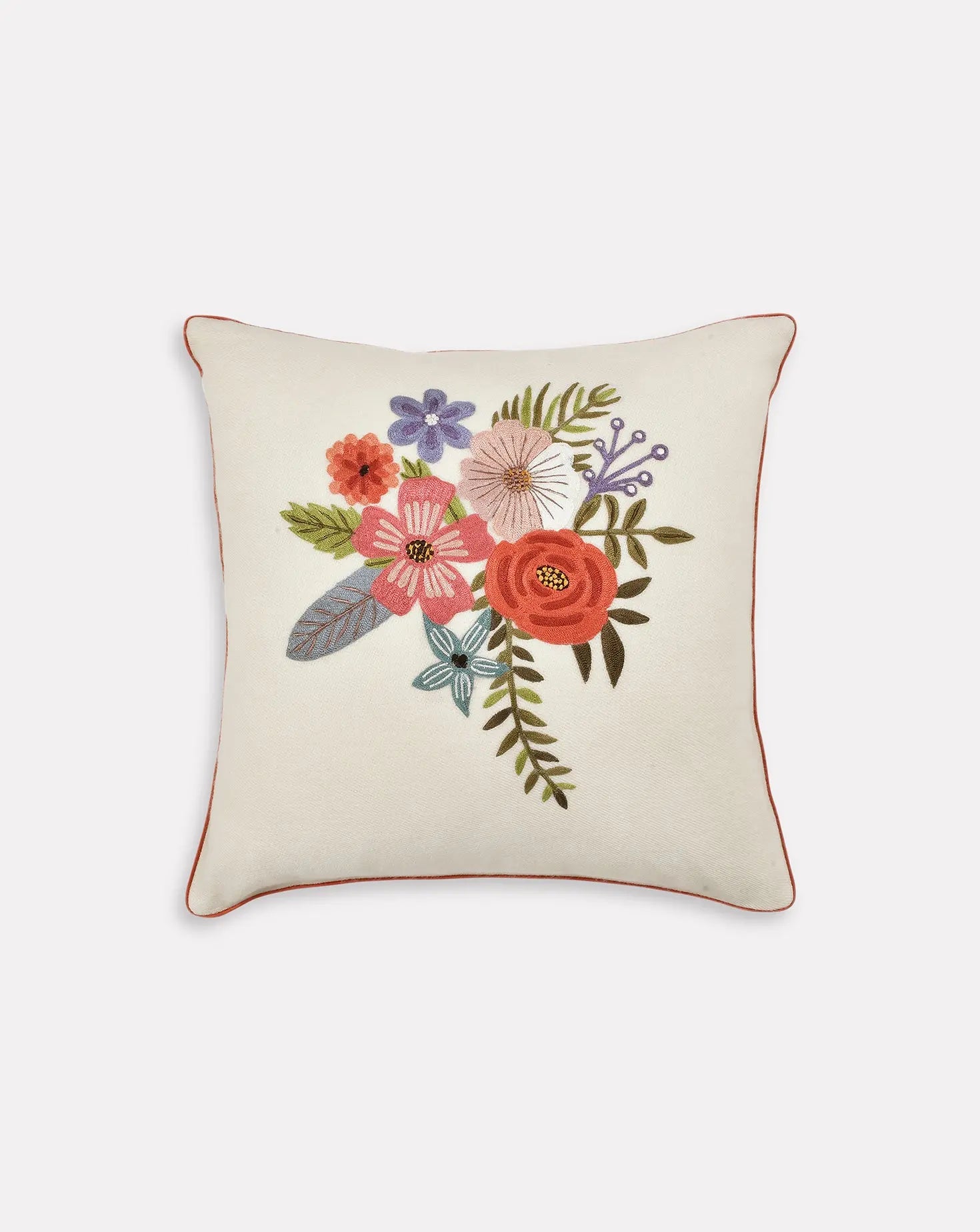 Botanical Bliss Merino Wool Cushion Janavi India