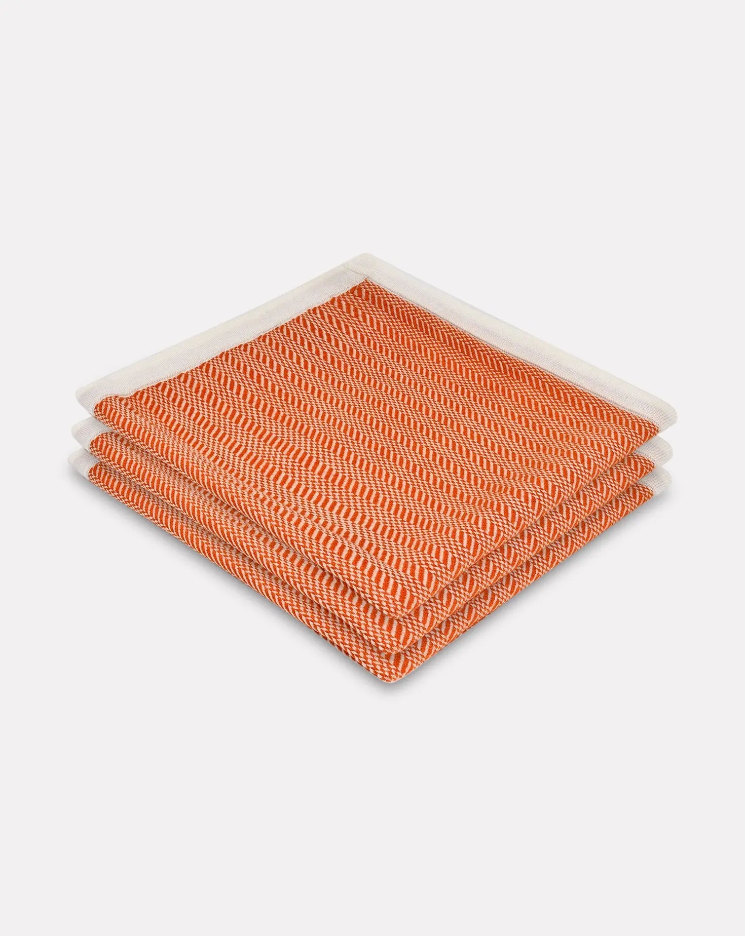 Broken Herringbone Orange Blanket Janavi India