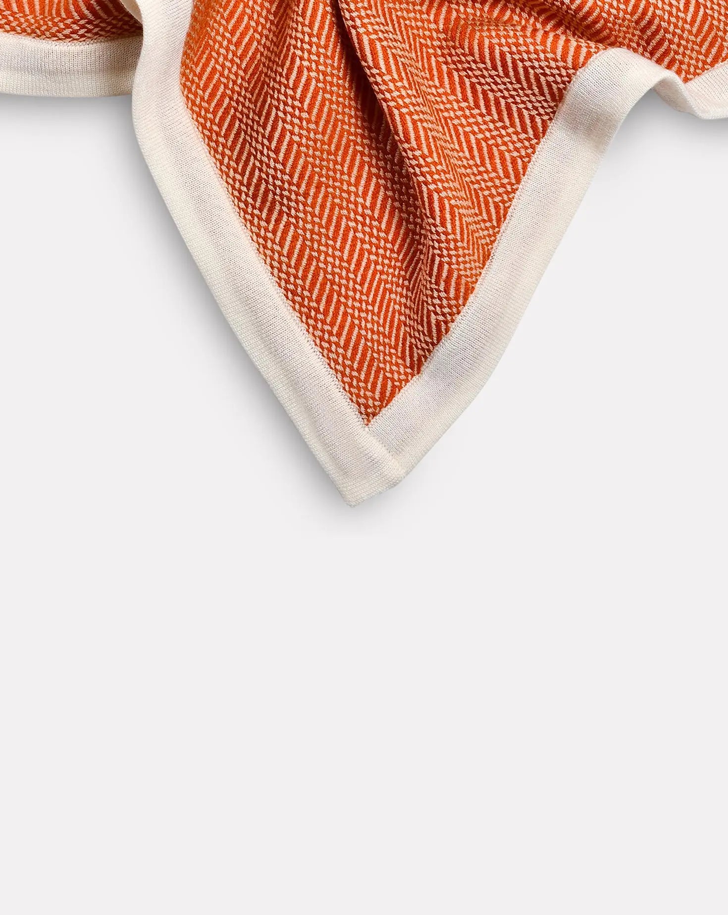 Broken Herringbone Orange Blanket Janavi India