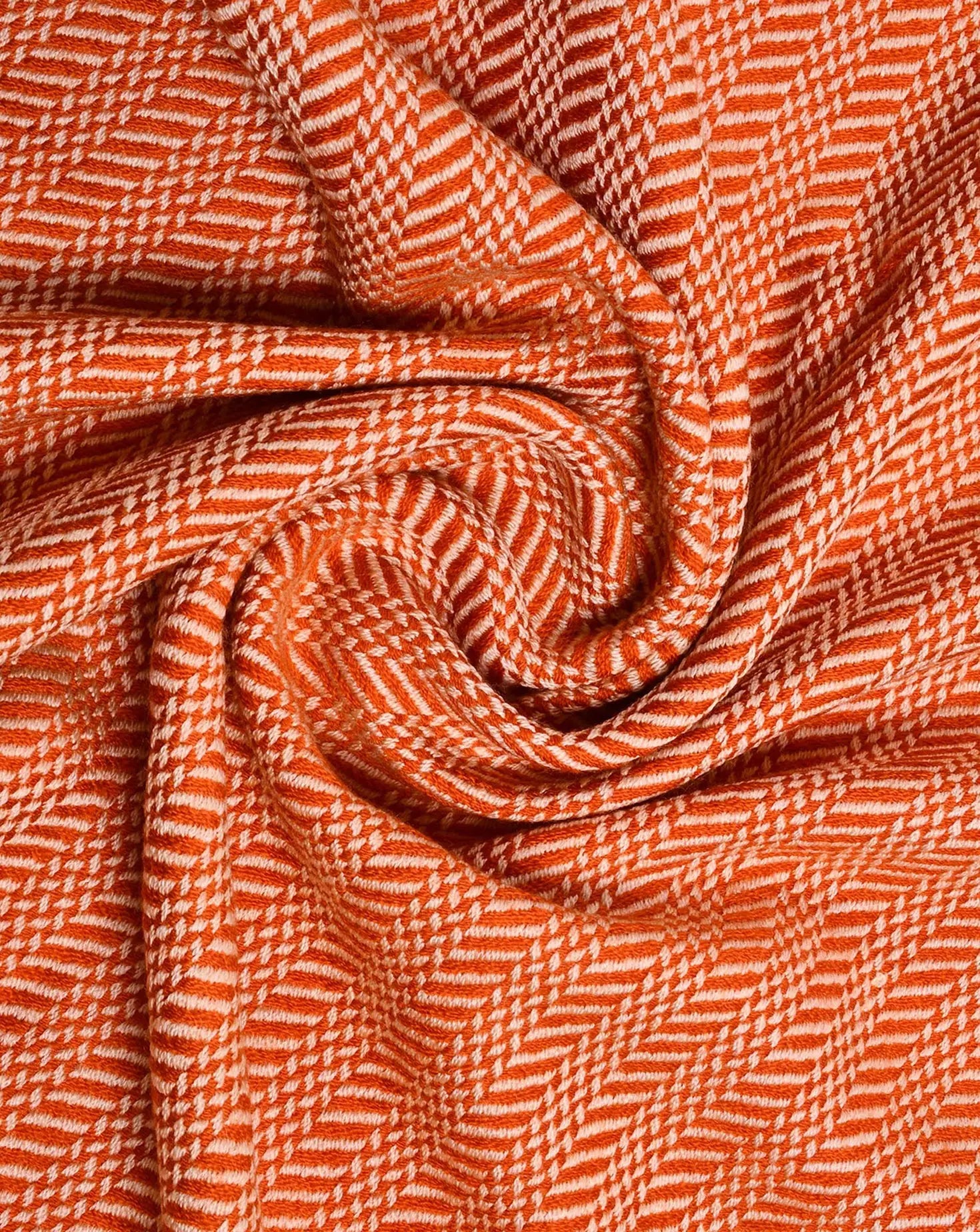 Broken Herringbone Orange Blanket Janavi India