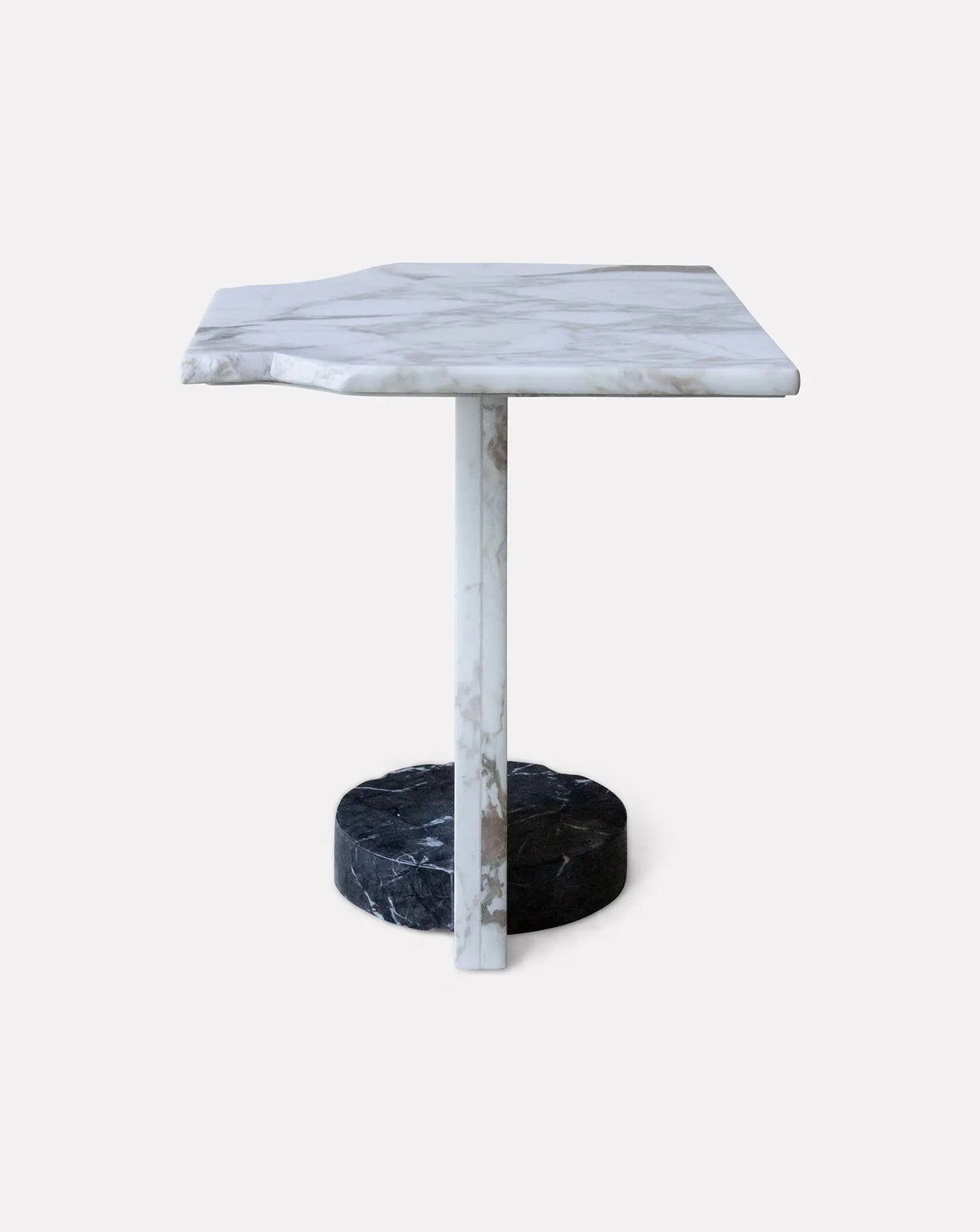 Calacatta Oro and Nero Marquina Marble Side Table Stone Stackers