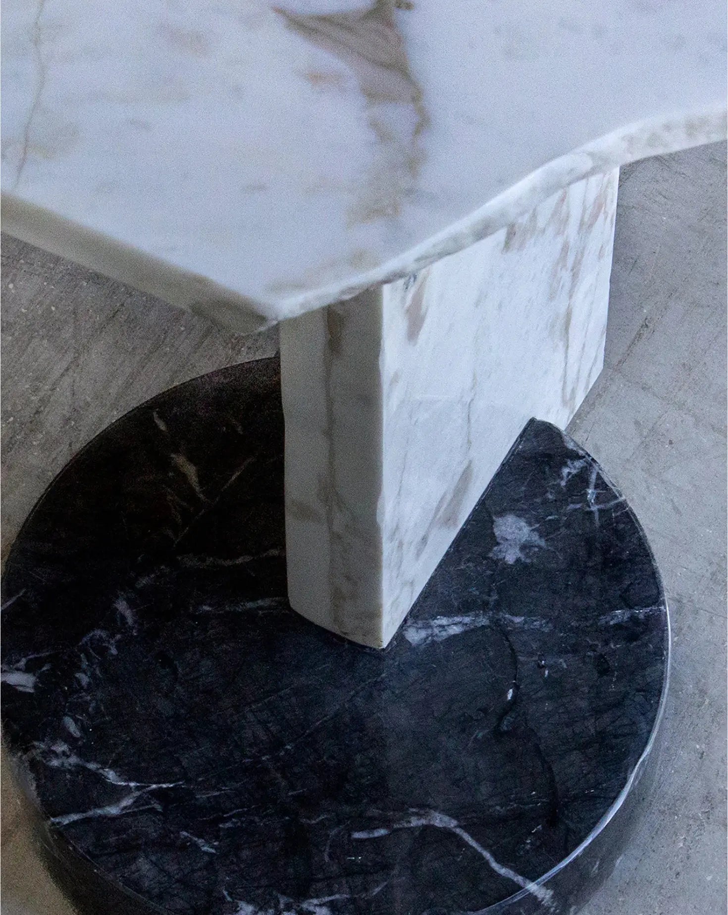 Calacatta Oro and Nero Marquina Marble Side Table Stone Stackers