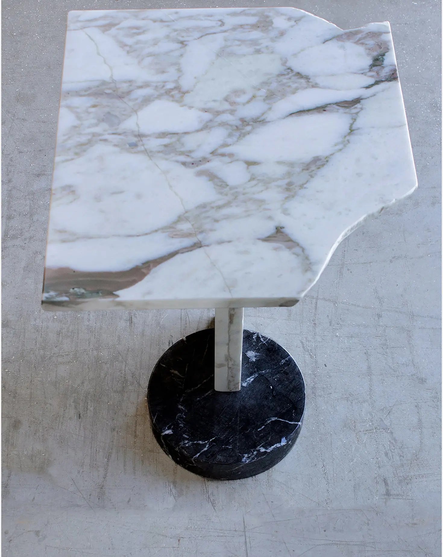 Calacatta Oro and Nero Marquina Marble Side Table Stone Stackers