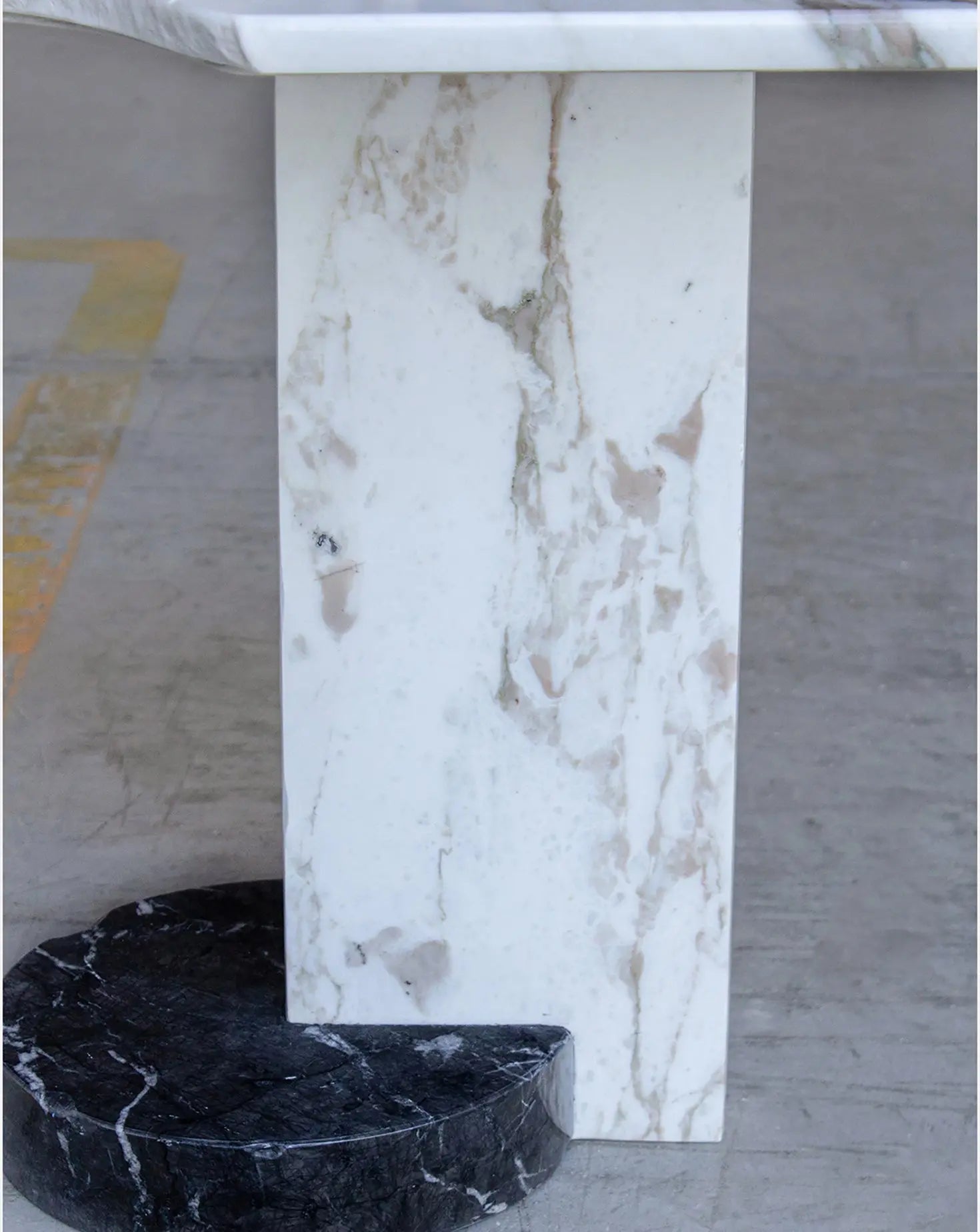 Calacatta Oro and Nero Marquina Marble Side Table Stone Stackers