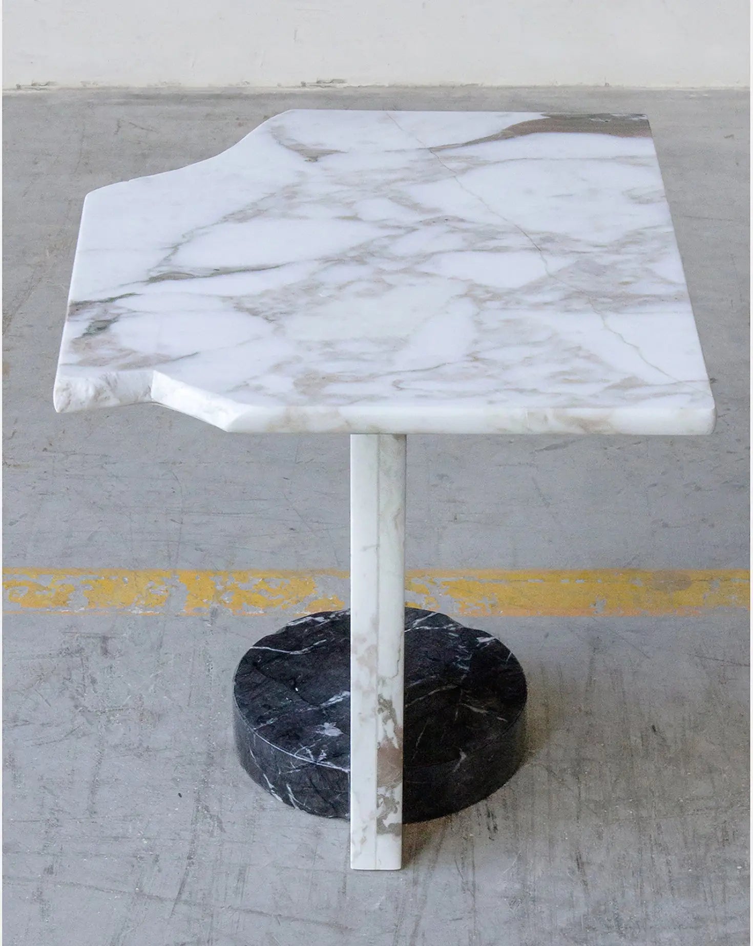 Calacatta Oro and Nero Marquina Marble Side Table Stone Stackers