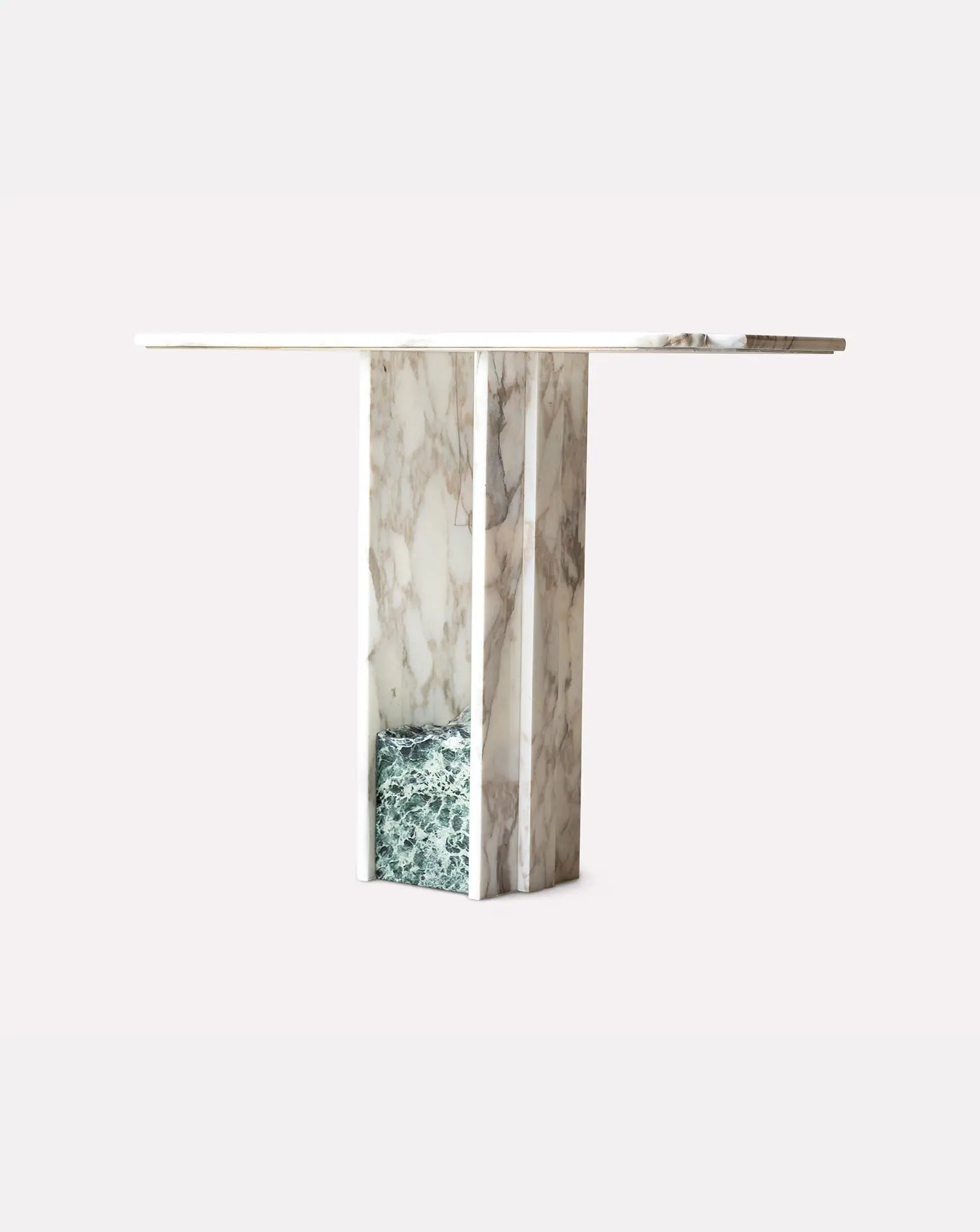 Calacatta Oro and Verde Alpi Marble Side Table Stone Stackers