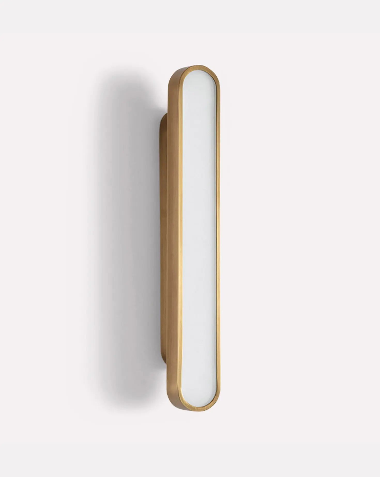 Capsule Brushed Brass Wall Light Square In Circle