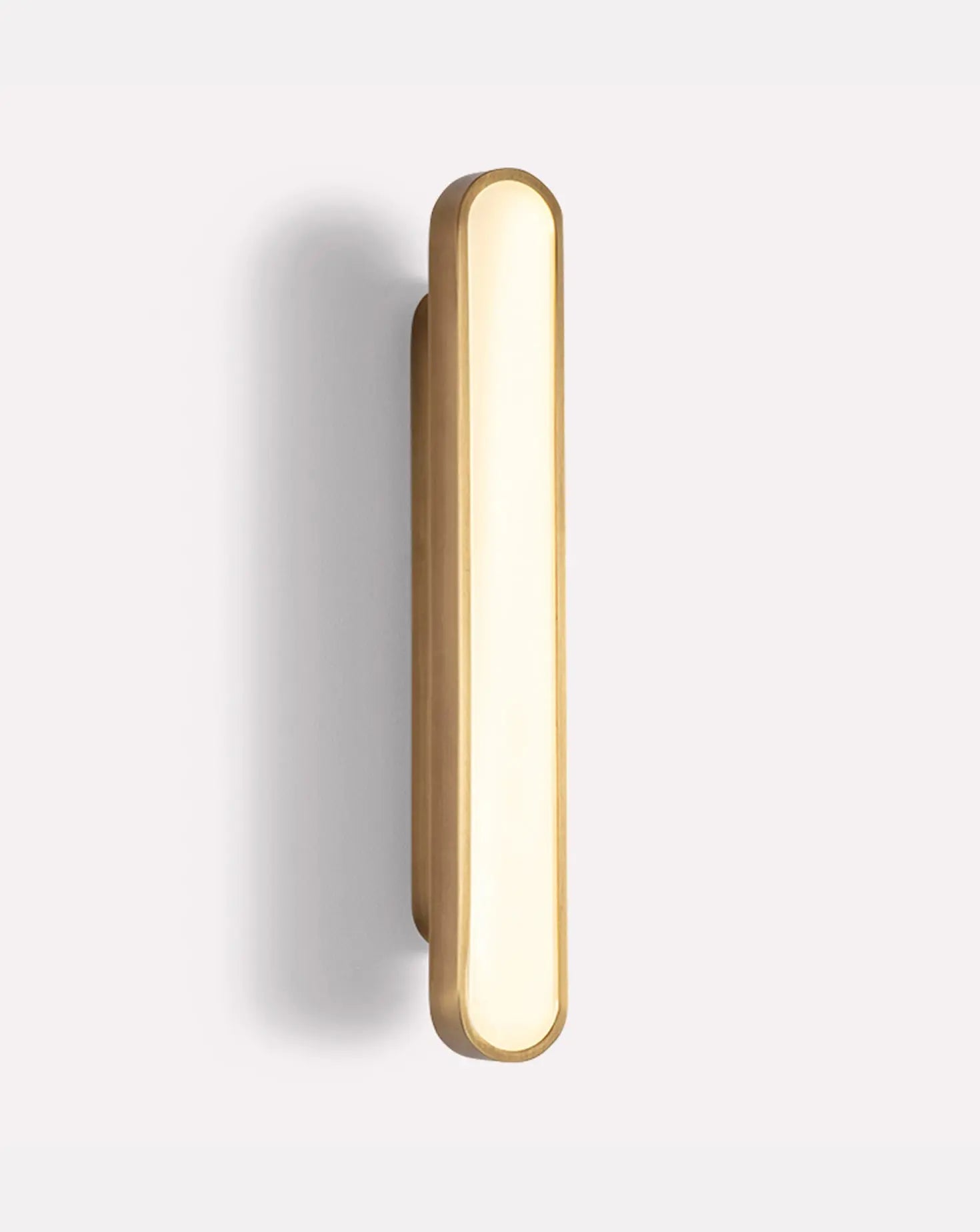 Capsule Brushed Brass Wall Light Square In Circle