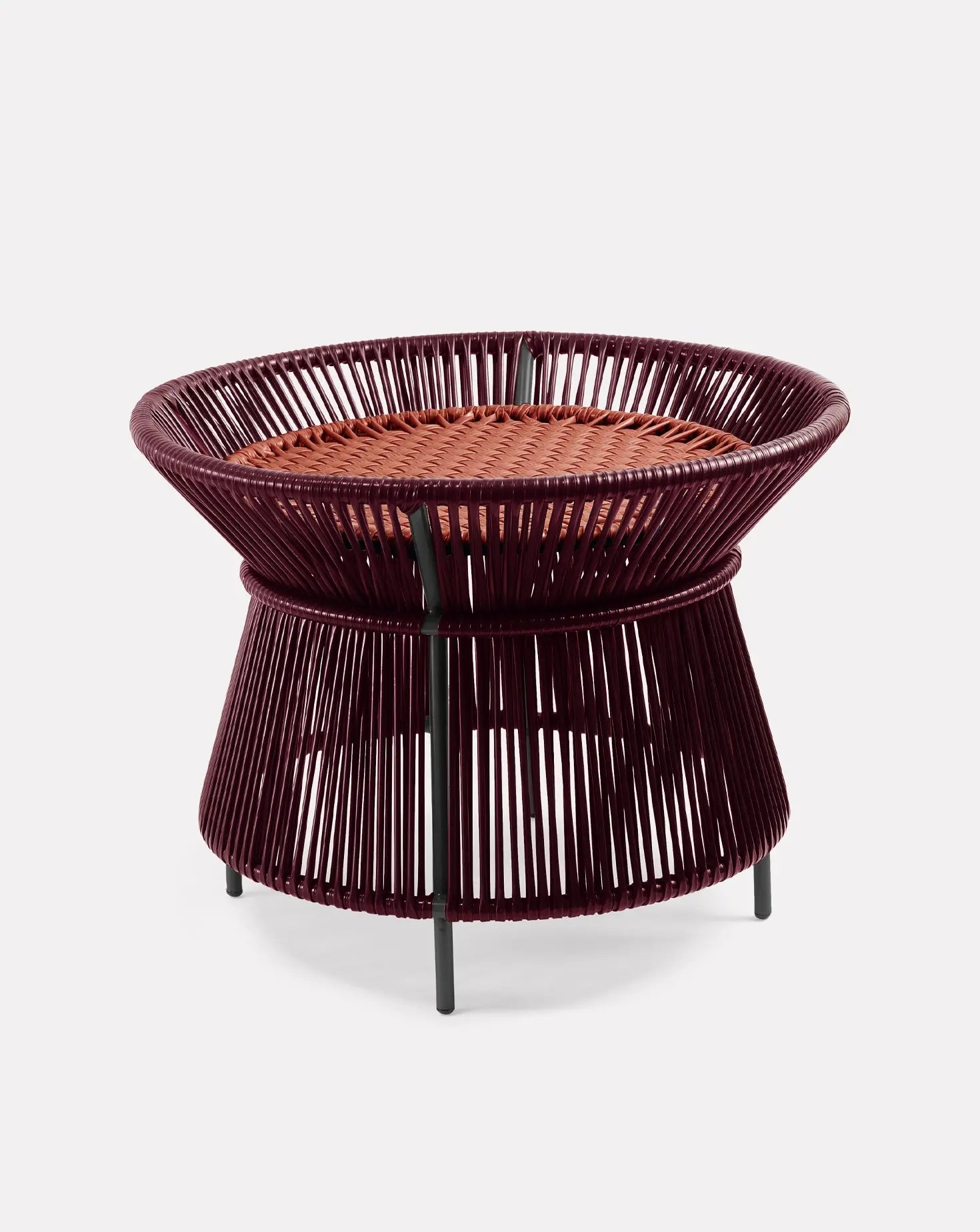 Caribe Chic Black Red Basket Table Ames Living