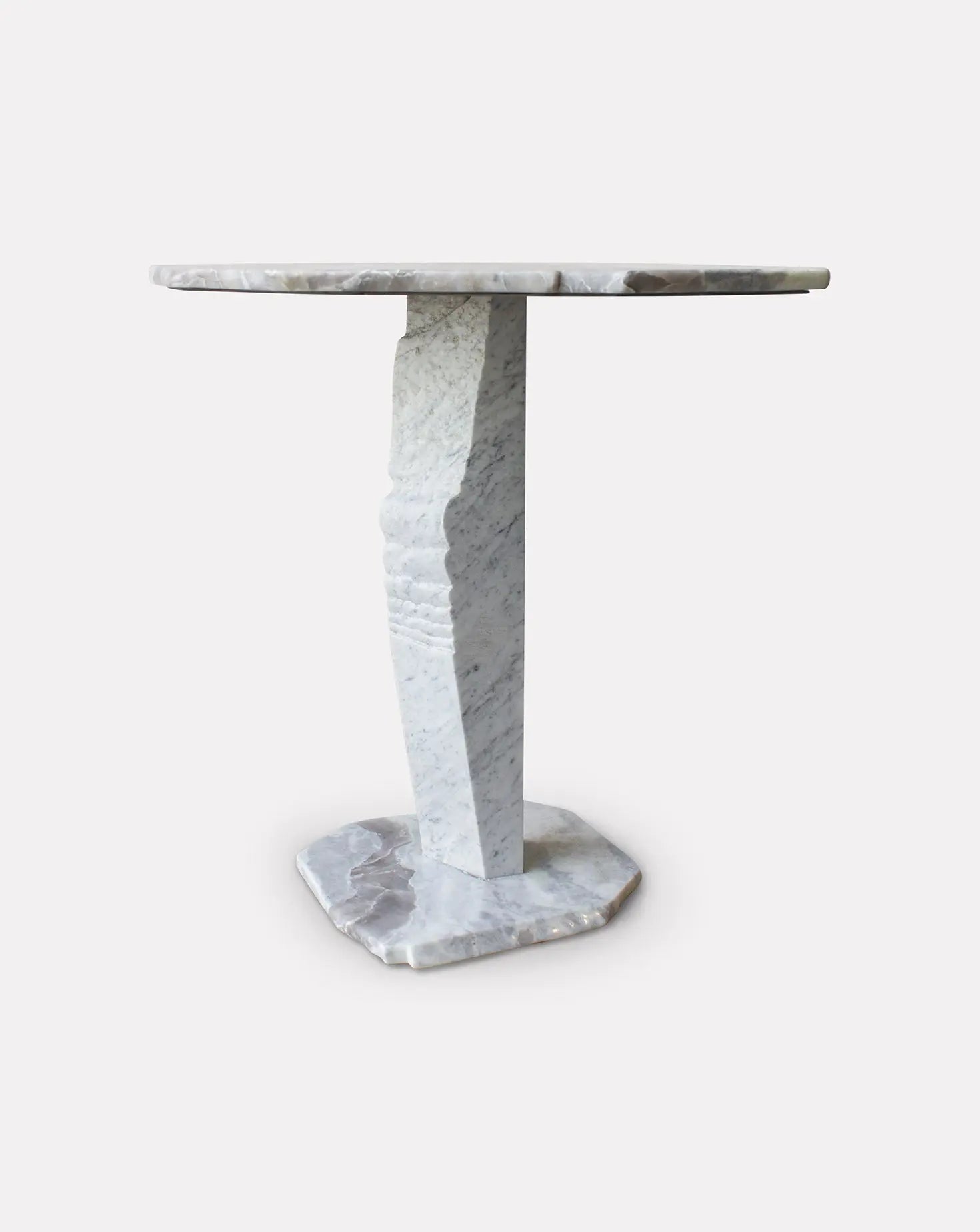 Carrara and Dover White Marble Side Table Stone Stackers