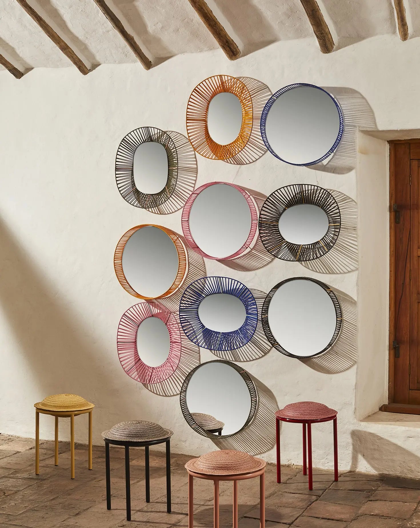 Cesta Blue Wall Mirror Oval Ames Living