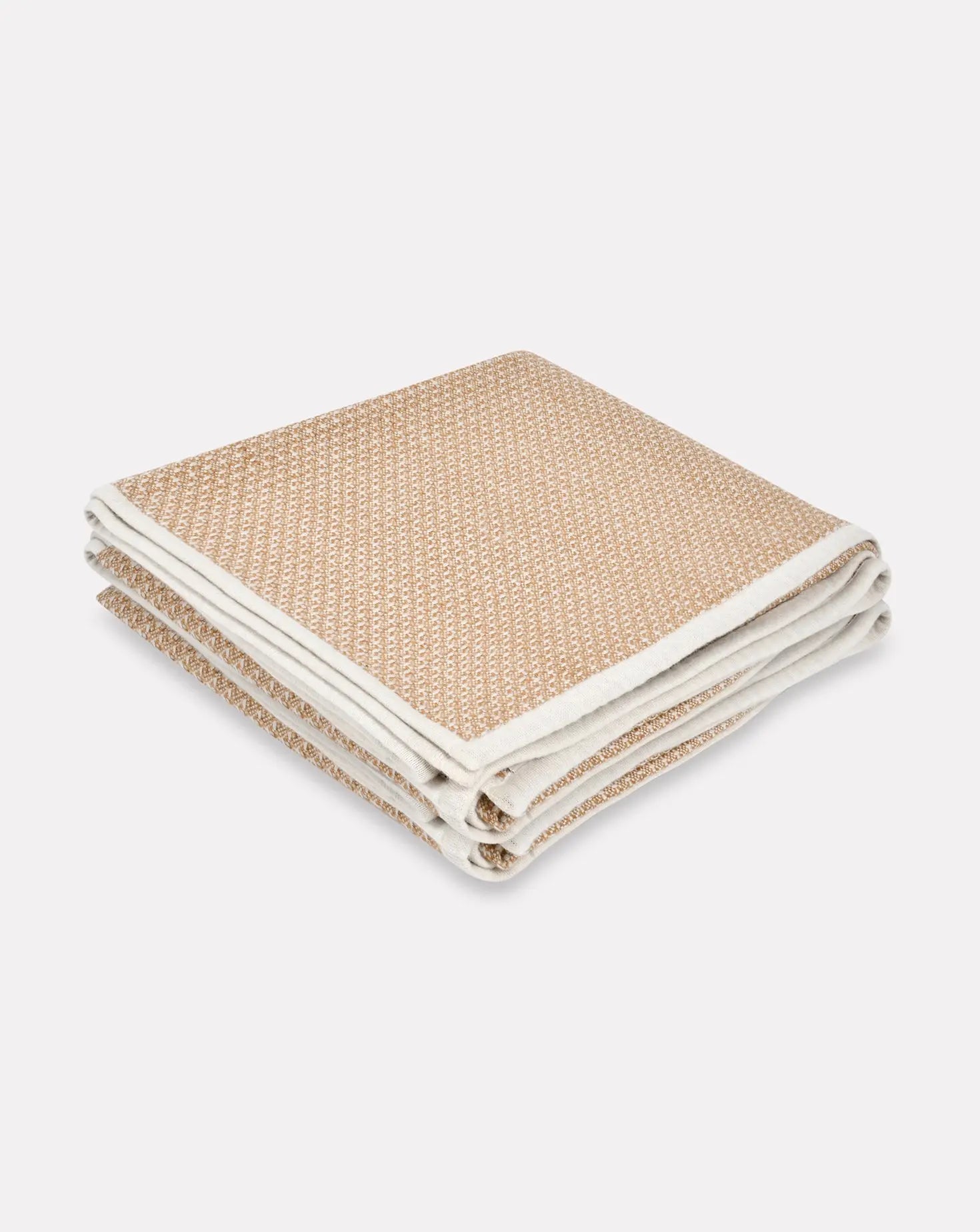 Cross Weave Beige Blanket Janavi India