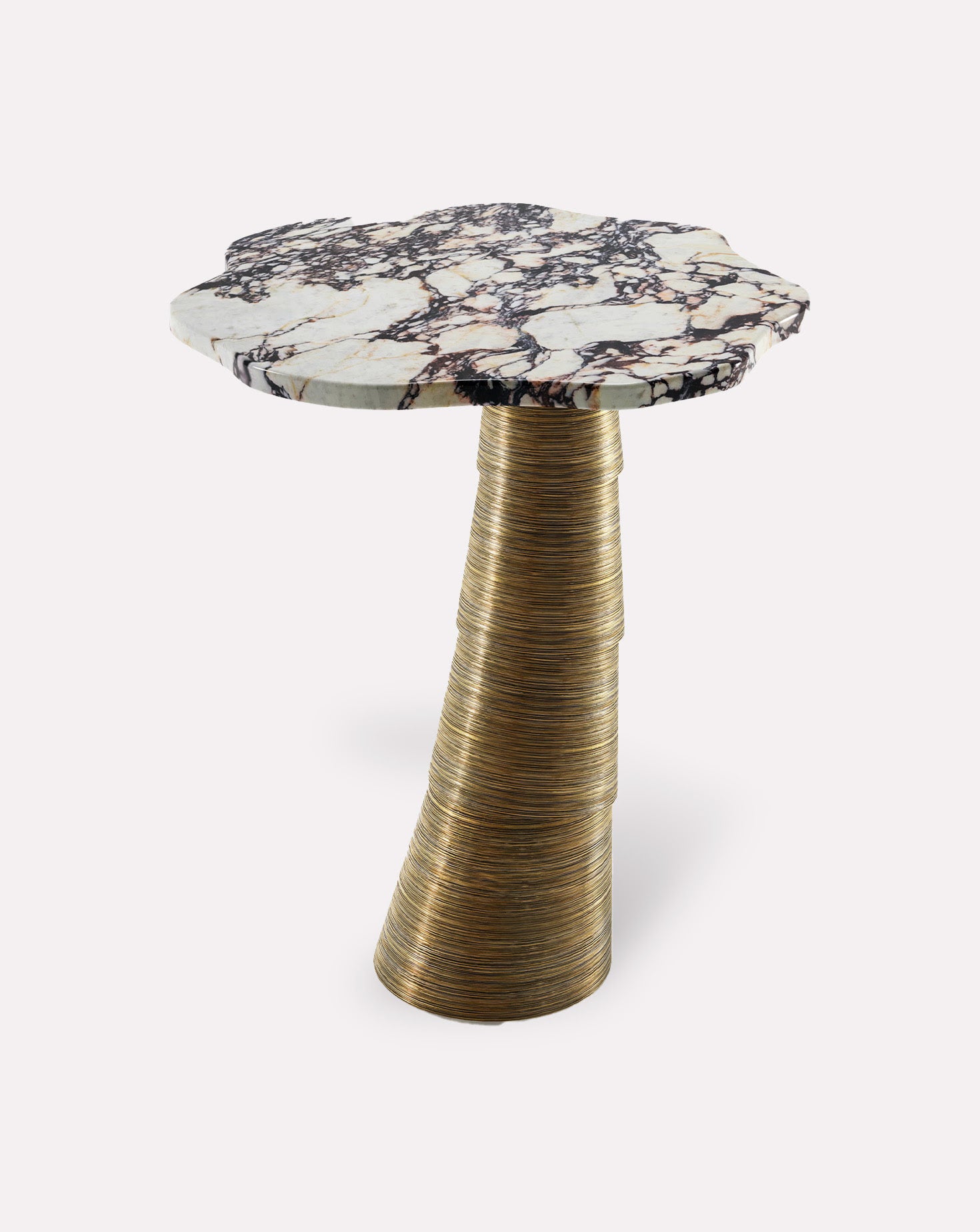 Palm Calacatta Viola Marble Side Table