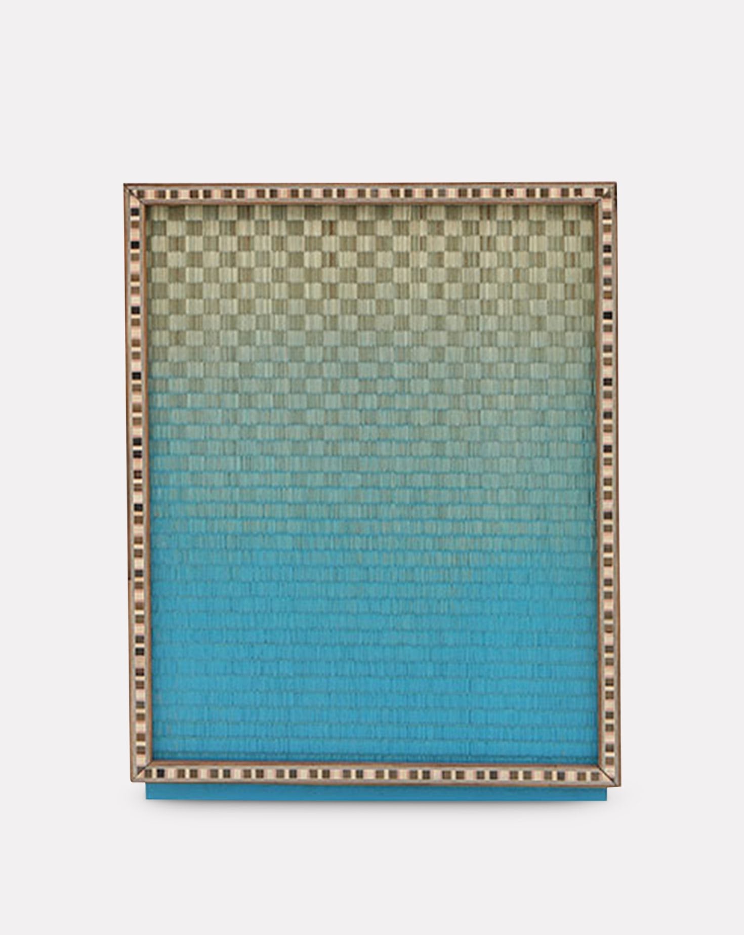 Tatami With Marquetry Insert Blue Side Table