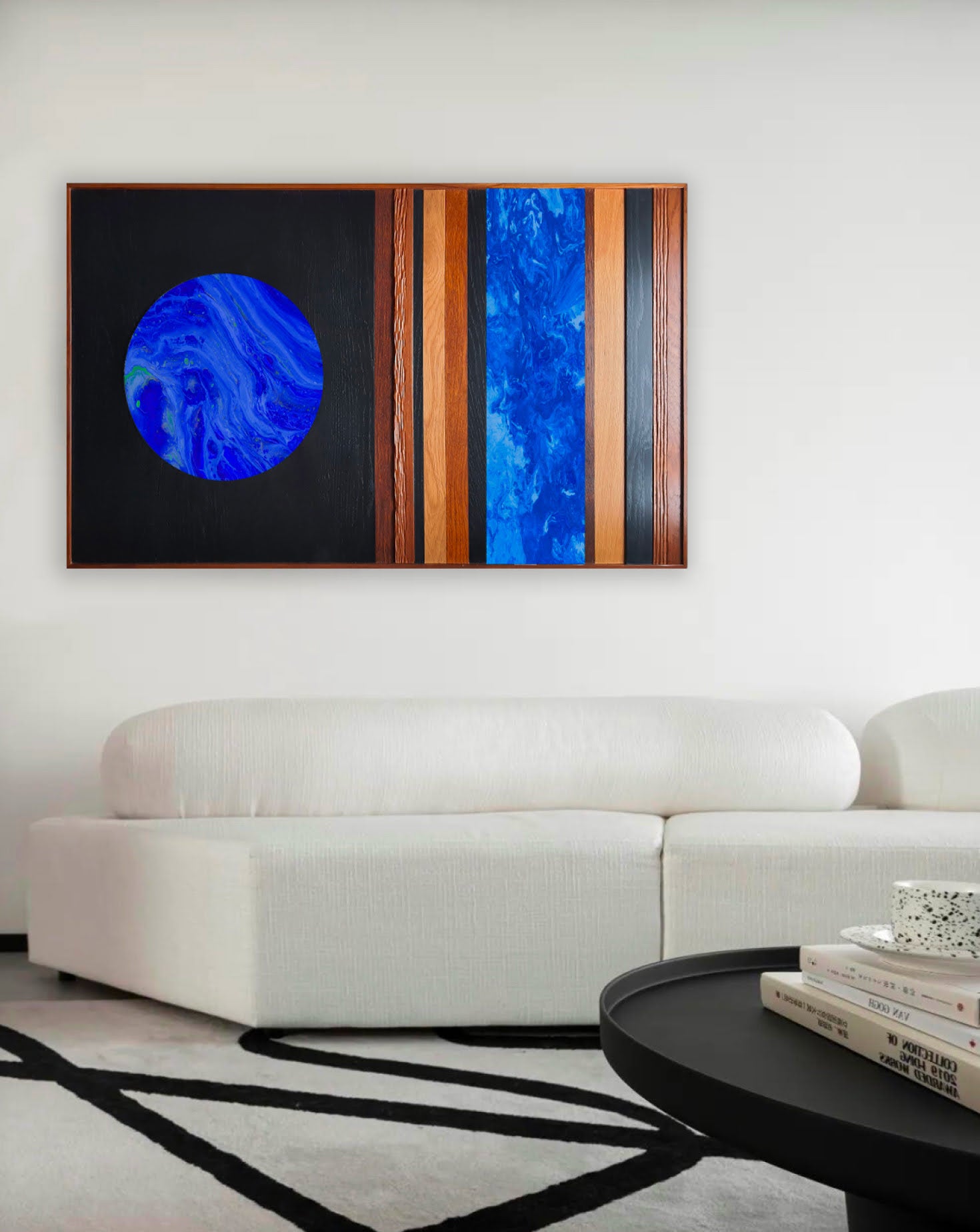 Japandi Notions Cobalt Divisions Wall Art Amal Jain - Hue Odyssey