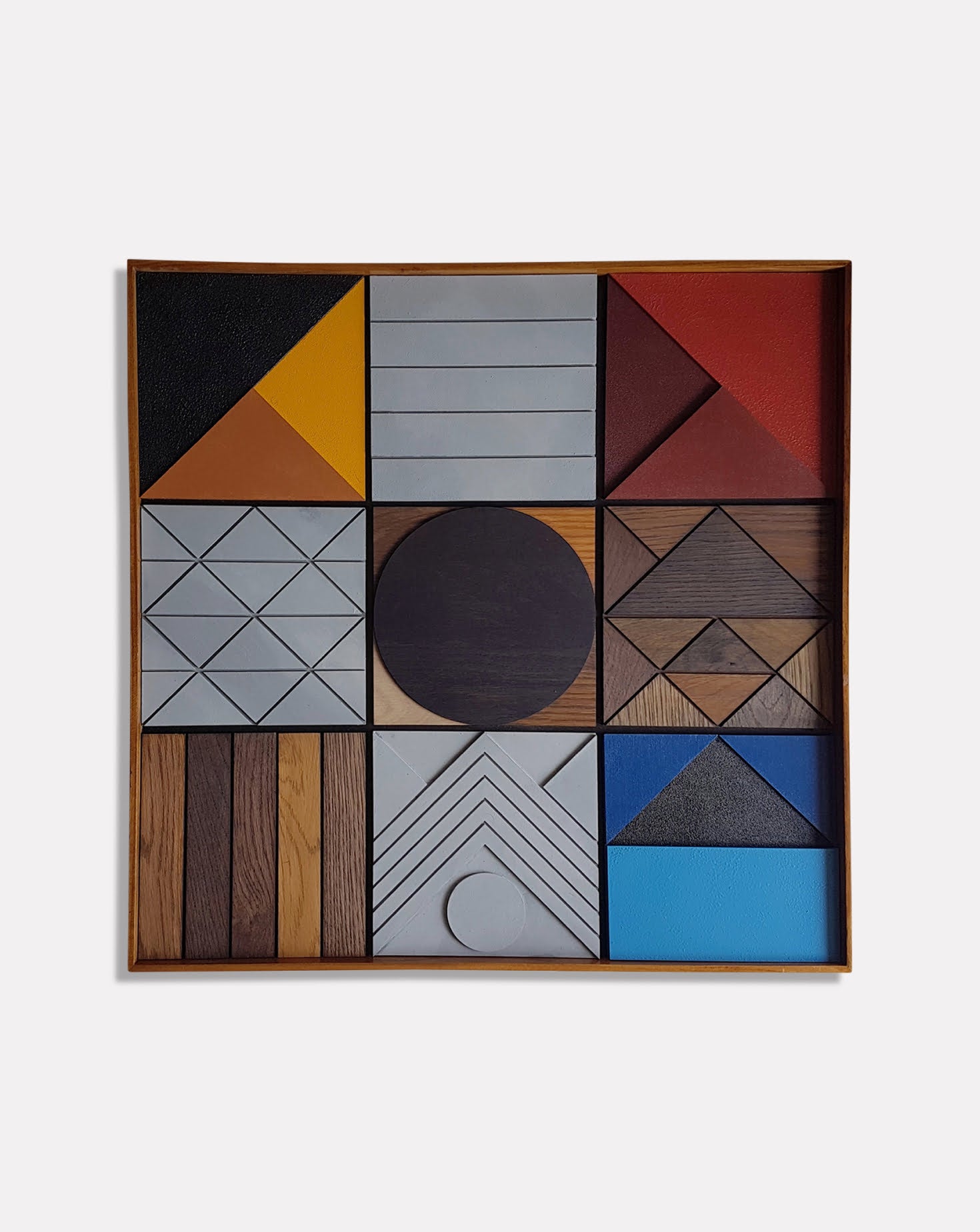 Raza Wood and Concrete Geometries Wall Art Amal Jain - Hue Odyssey