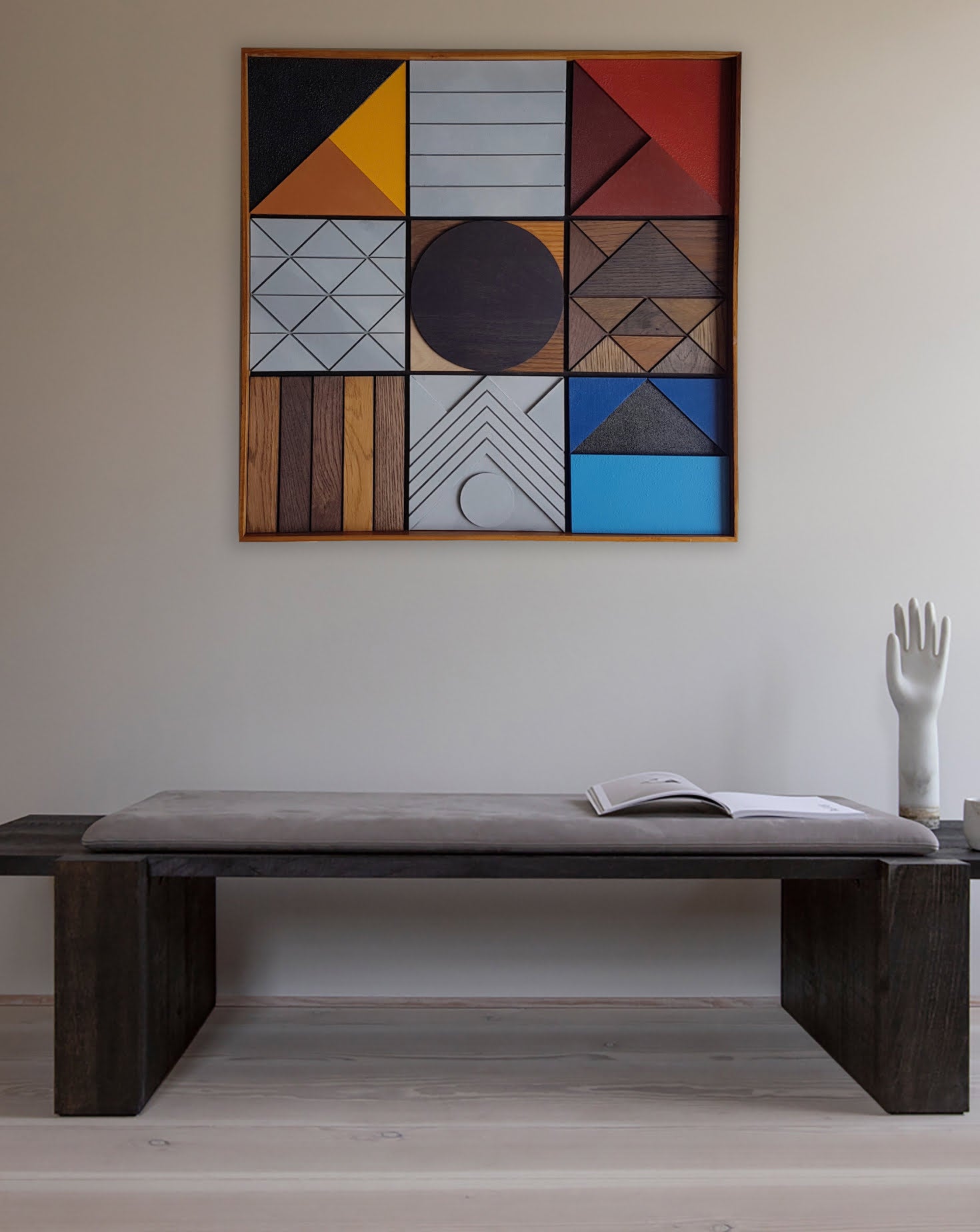 Raza Wood and Concrete Geometries Wall Art Amal Jain - Hue Odyssey