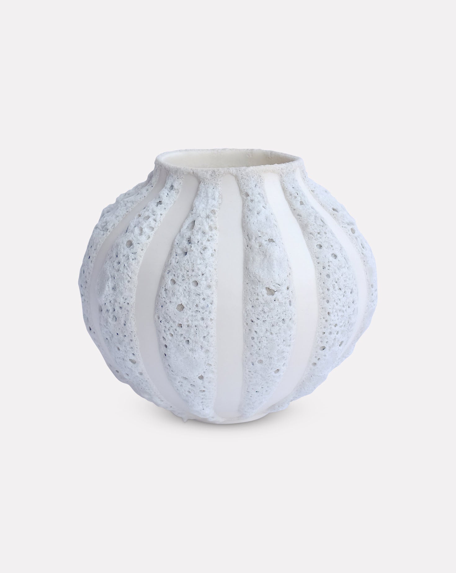 White Stripe Vase Low CEE Ceramics