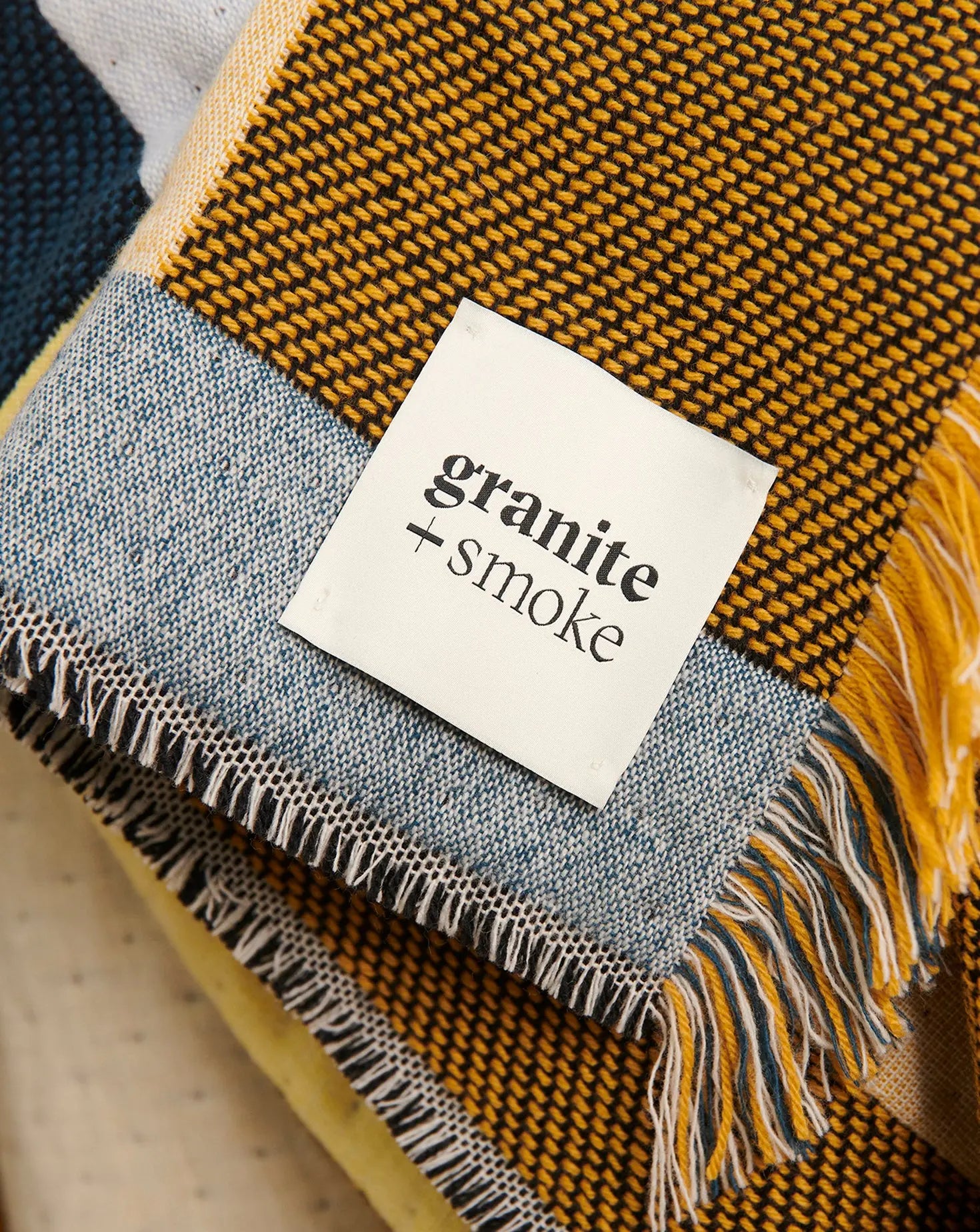 Dash Teal and Yellow Blanket Granite and Smoke