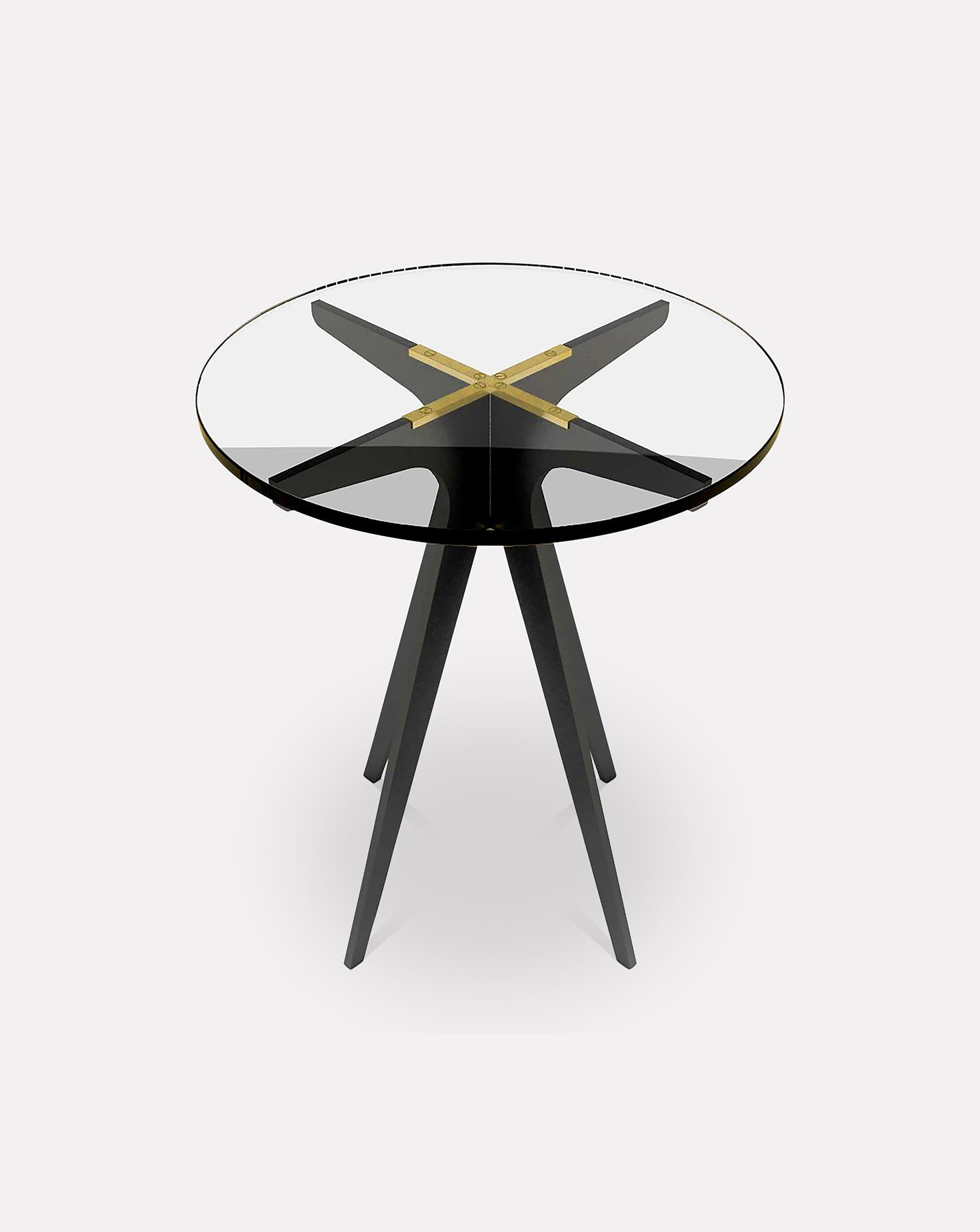 Dean Clear Glass and Metal Side Table