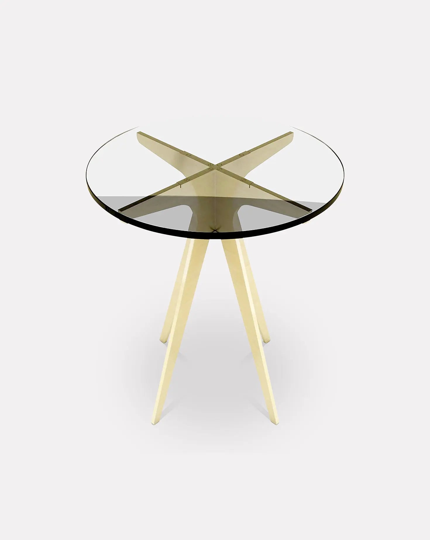 Dean Clear Glass and Steel Side Table Gabriel Scott