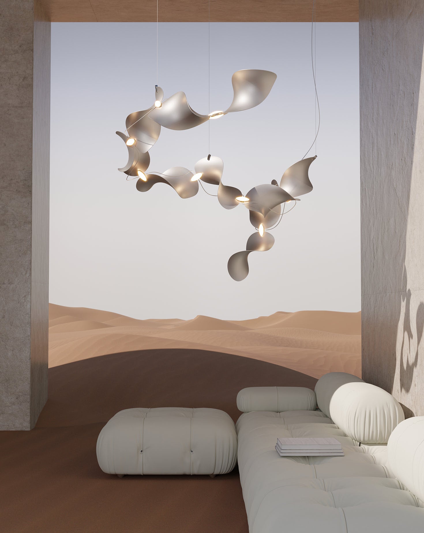 Dune 10 Spiral Chandelier