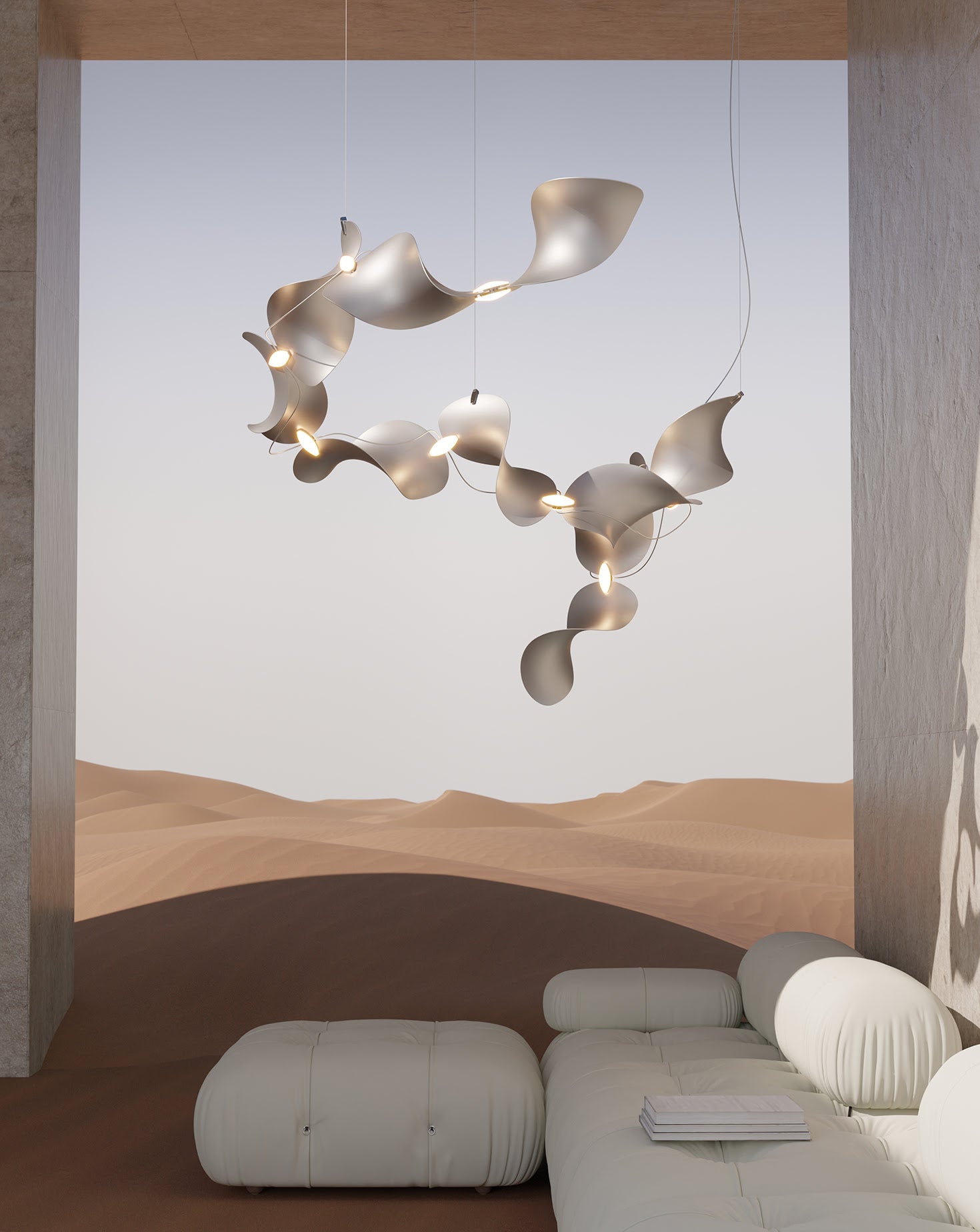 Dune 8 Spiral Chandelier