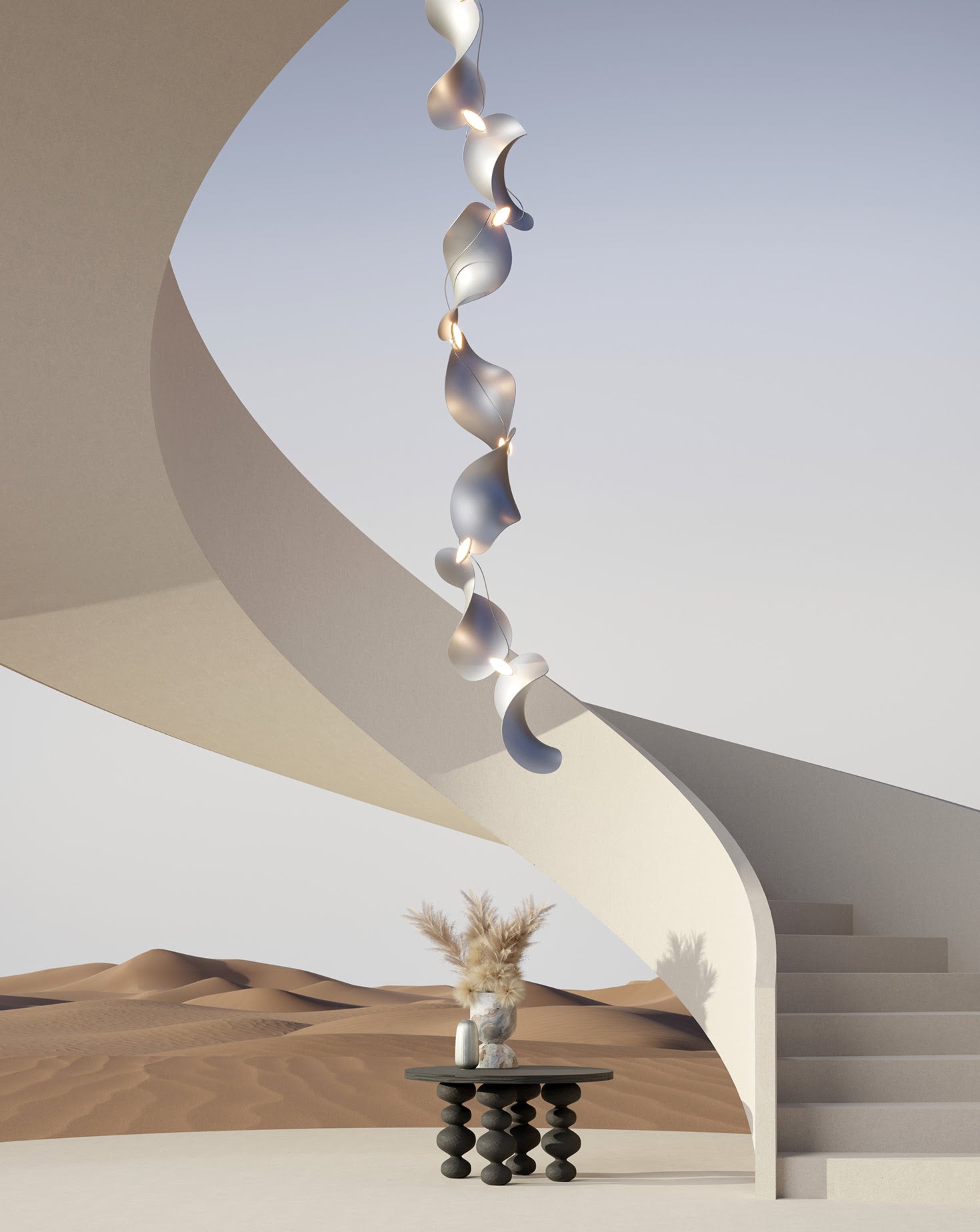 Dune 8 Vertical Line Chandelier