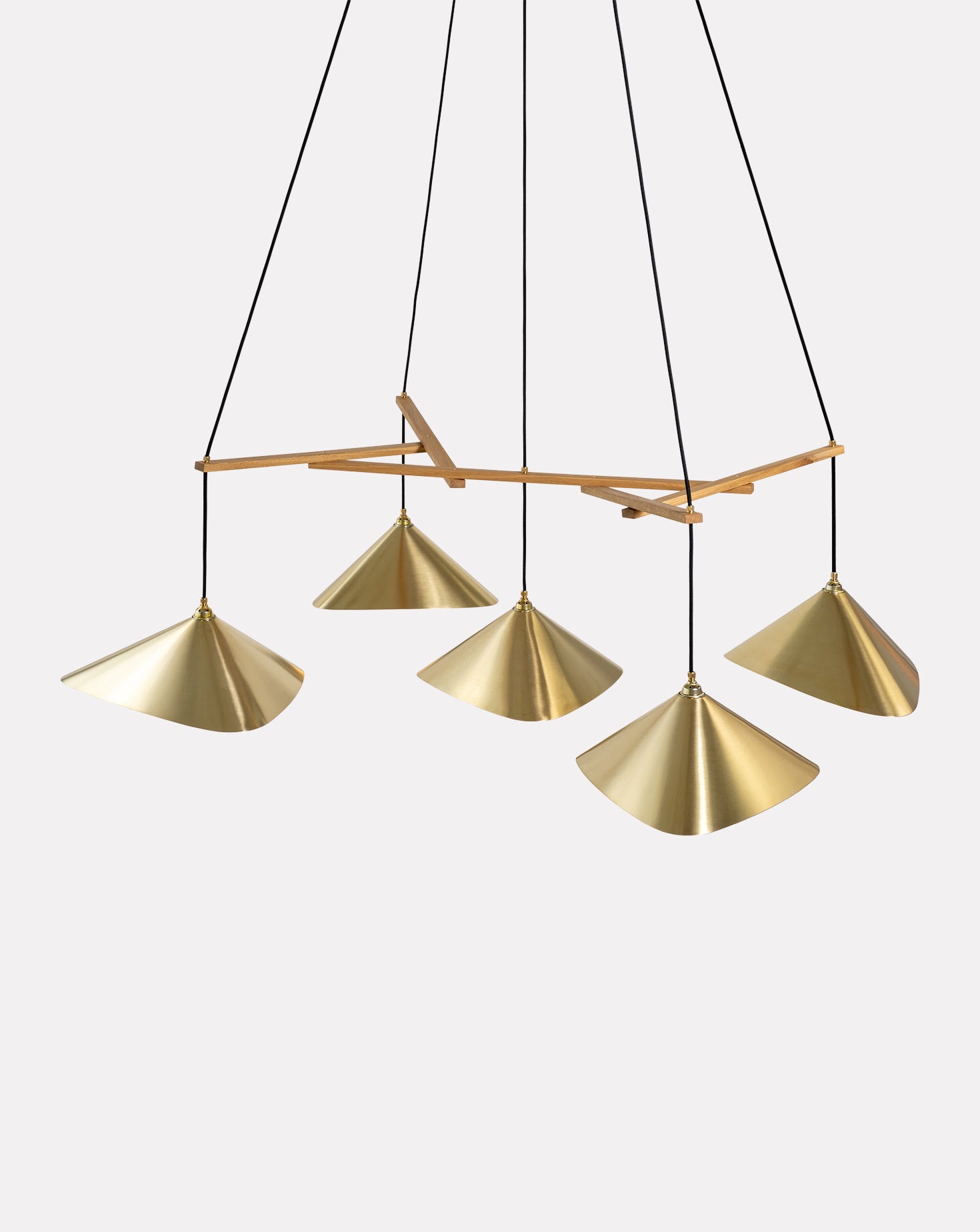 Emily Group of Five Brass Chandelier