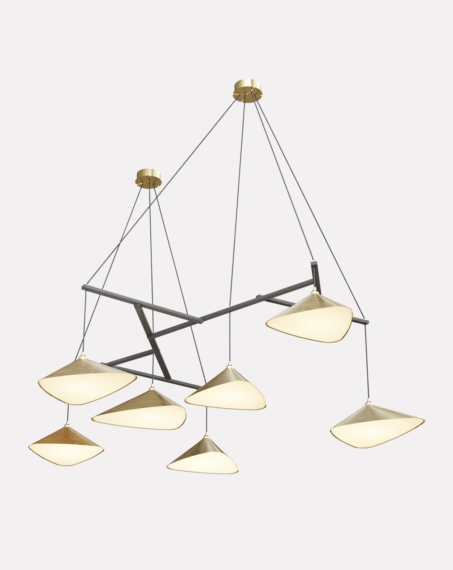 Emily Group of Seven Brass Chandelier