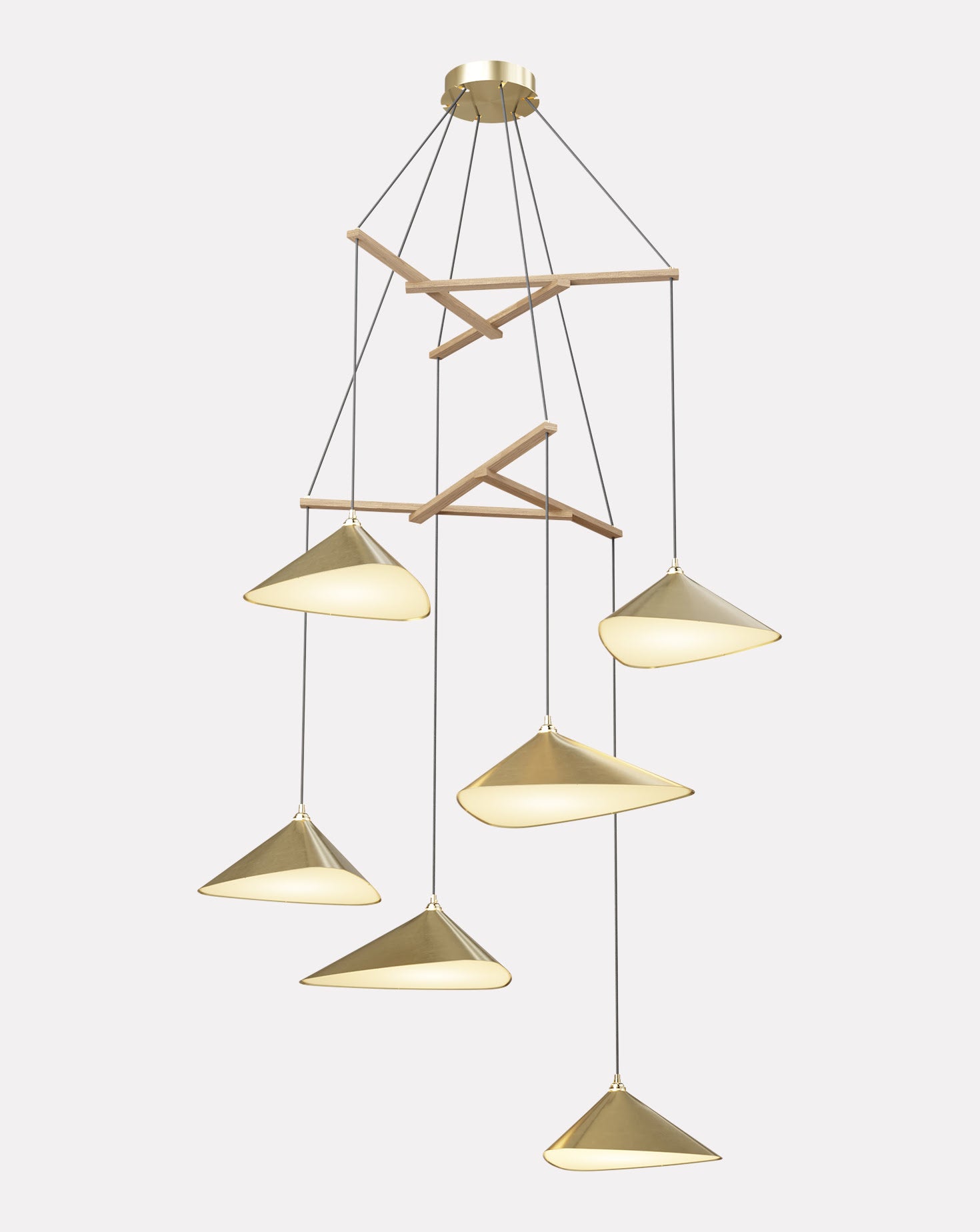 Emily V6 Brass Chandelier