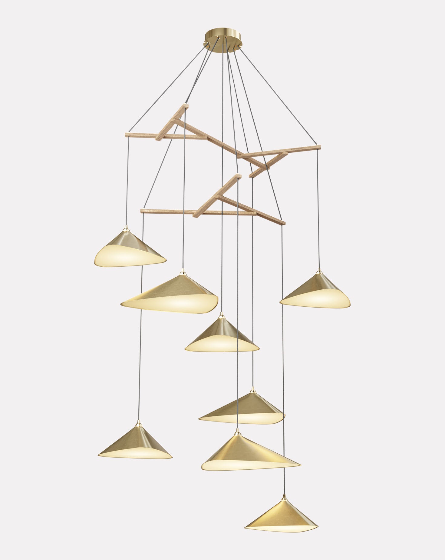 Emily V8 Brass Chandelier