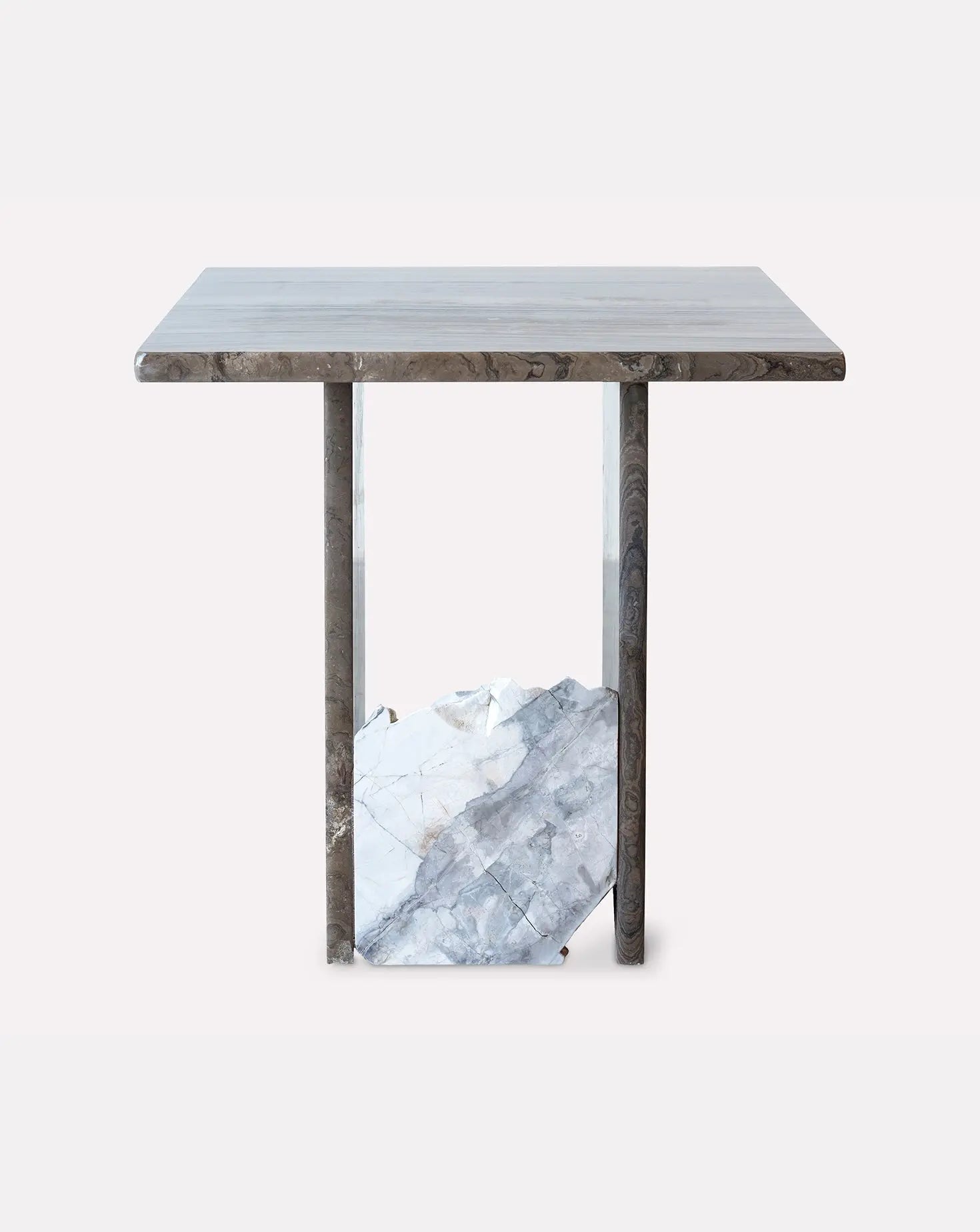 Eramosa and Grey Marble Side Table Stone Stackers