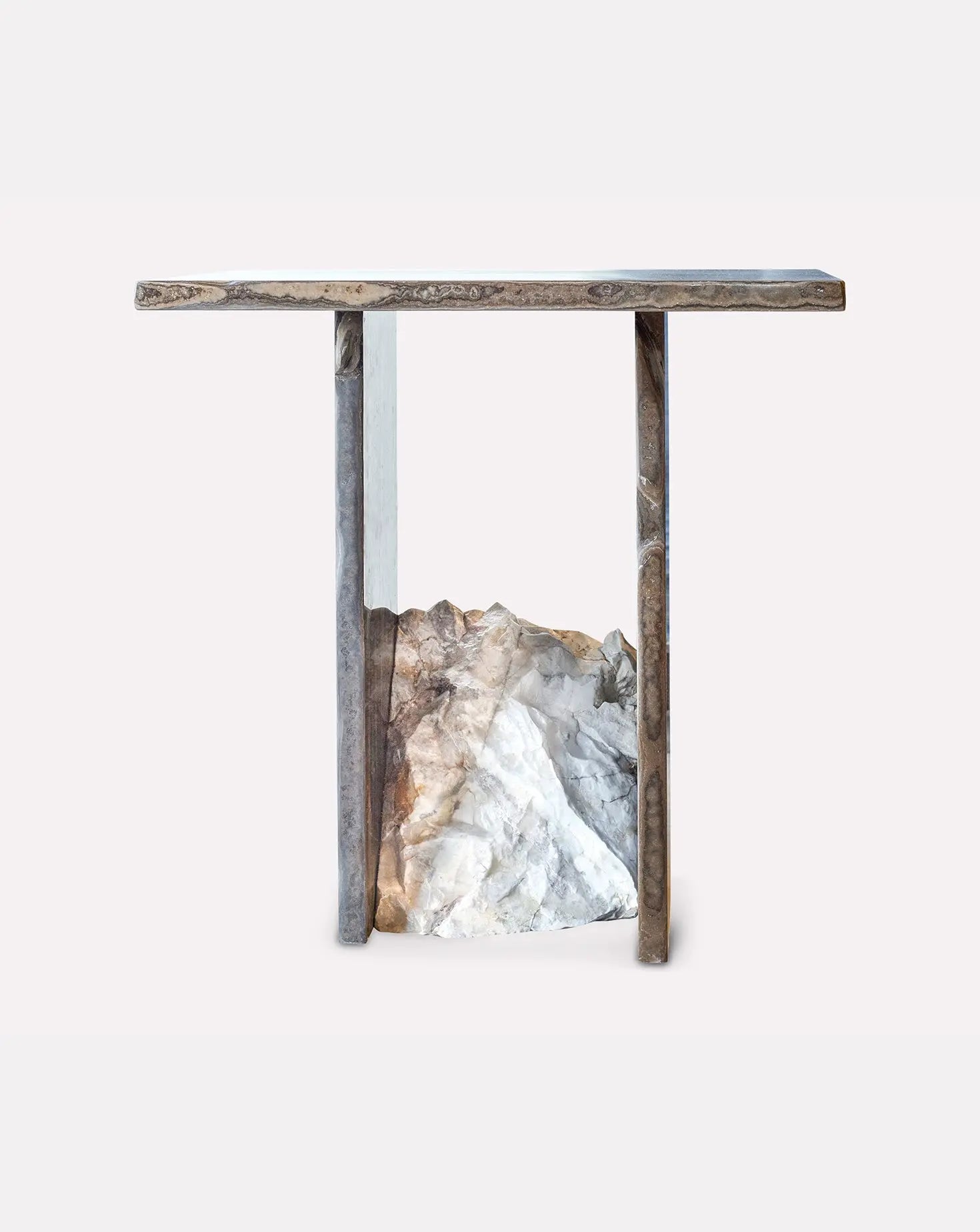 Eramosa and Grey Marble Side Table Stone Stackers