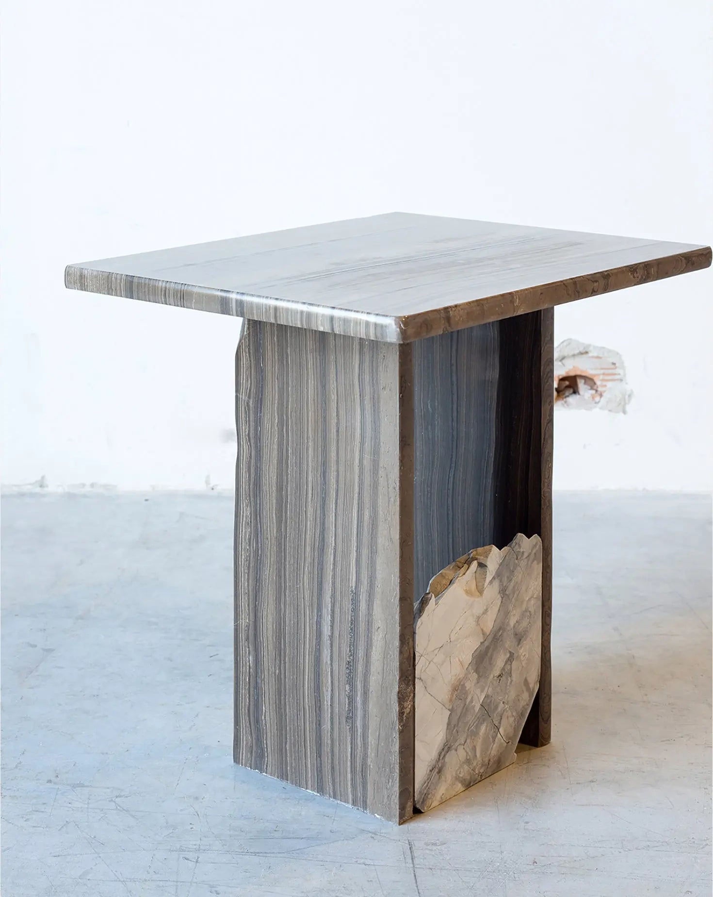 Eramosa and Grey Marble Side Table Stone Stackers