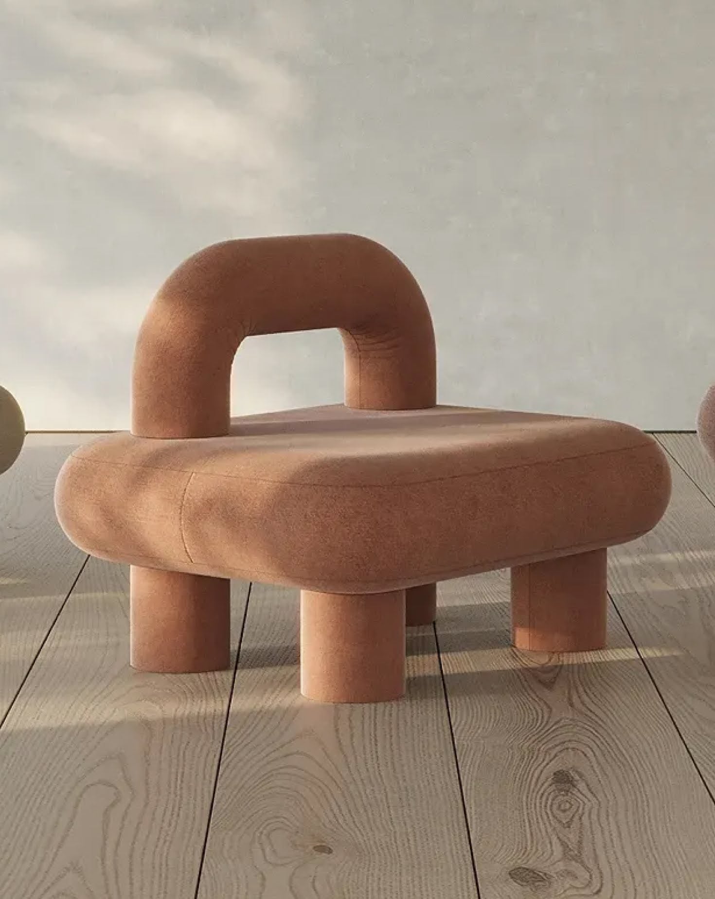 Fat Suede Upholstered Chair