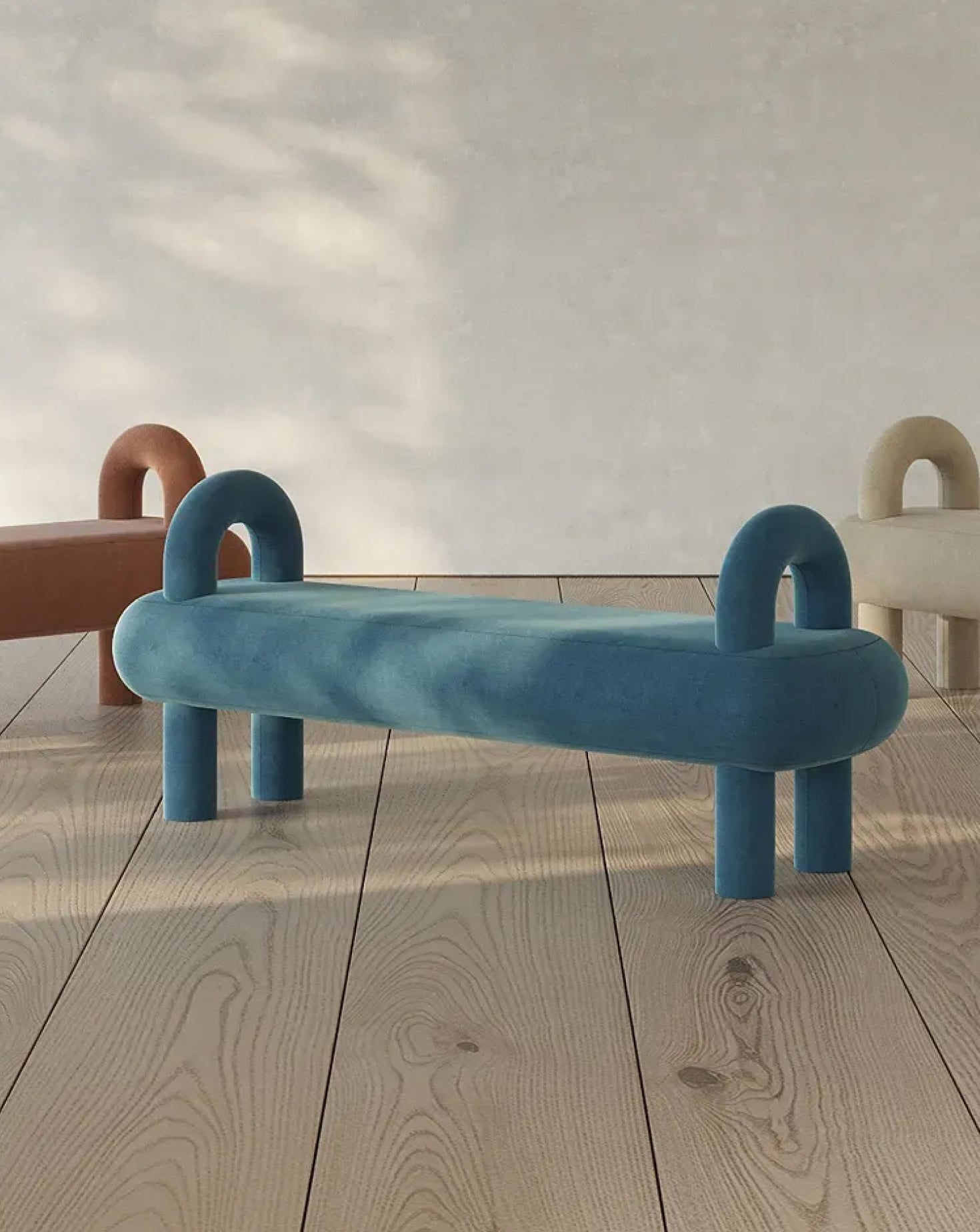 Fat Wood and Upholstered Bench