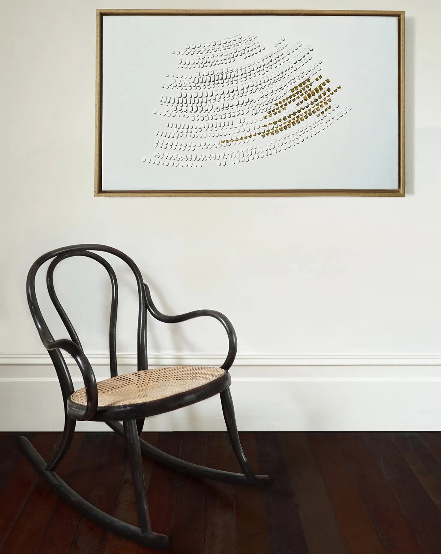 Feather White and Gold Wall Art Louise Heighes