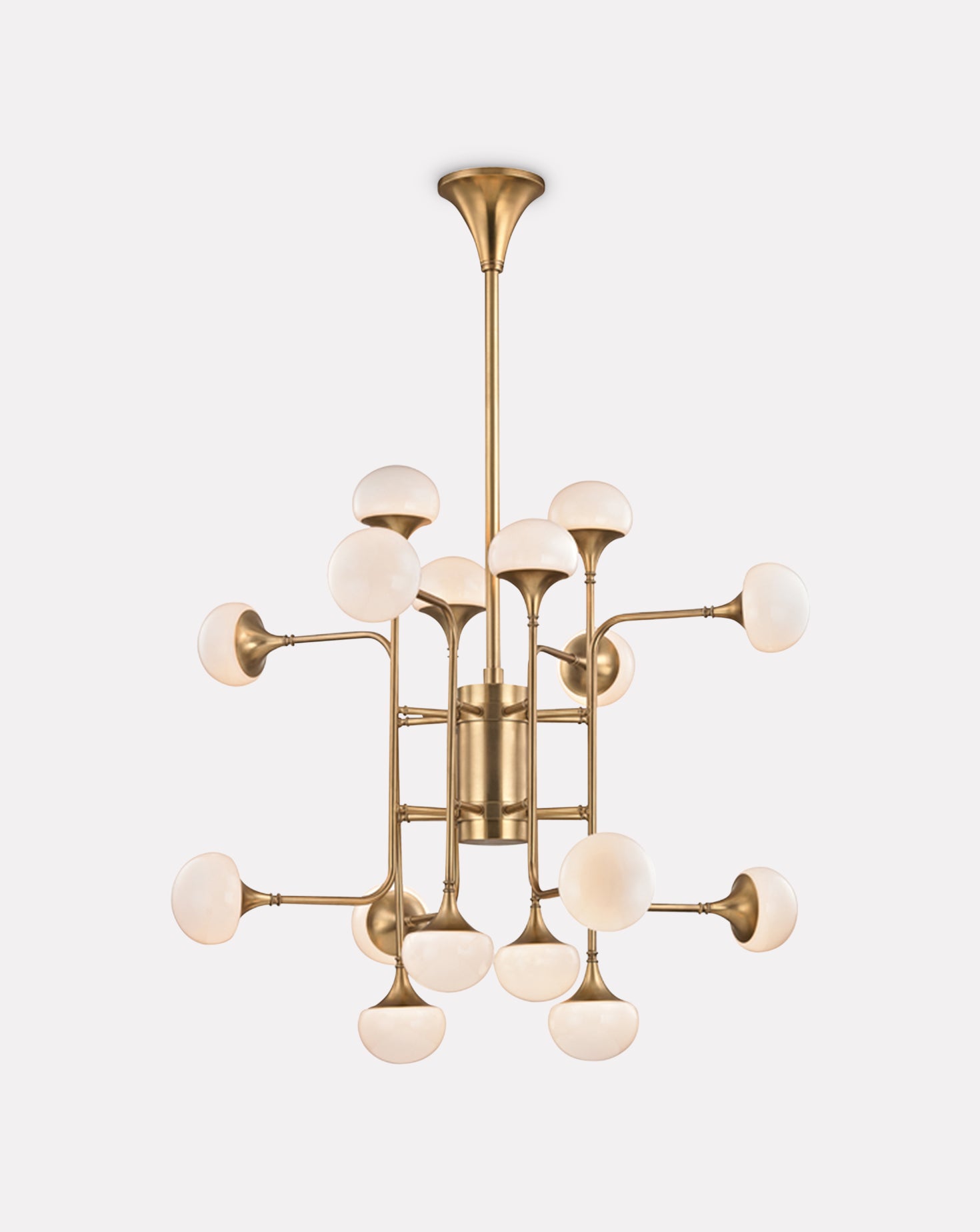 Fleming Brass and Faux SIlk Chandelier