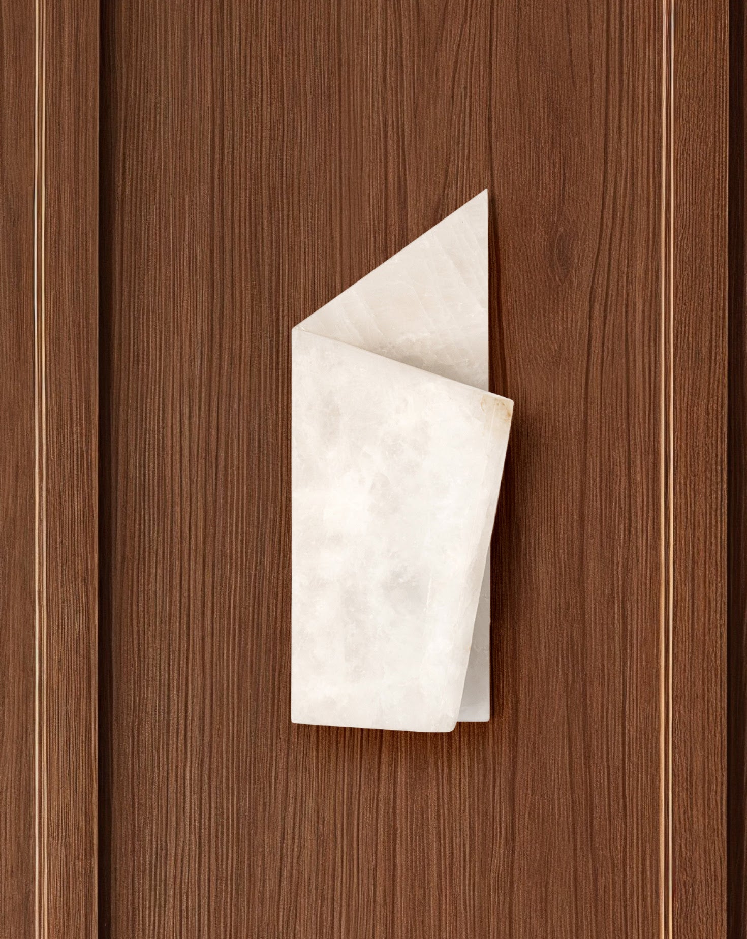 Folded Brushed Brass and Marble Wall Light