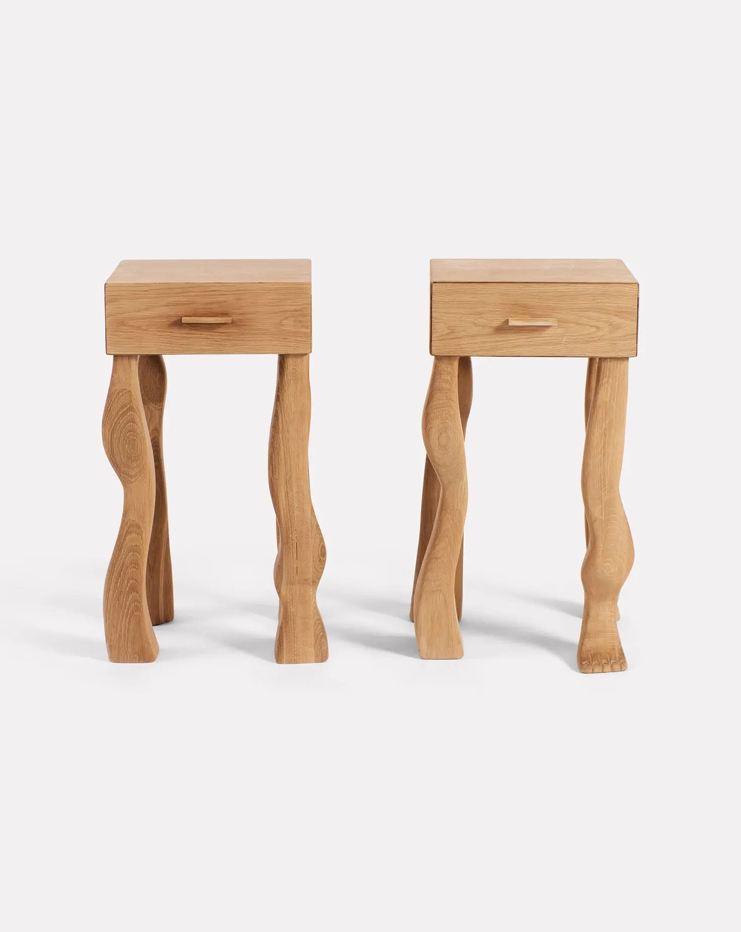 Foot Oak Side Table in Pair Project 213A